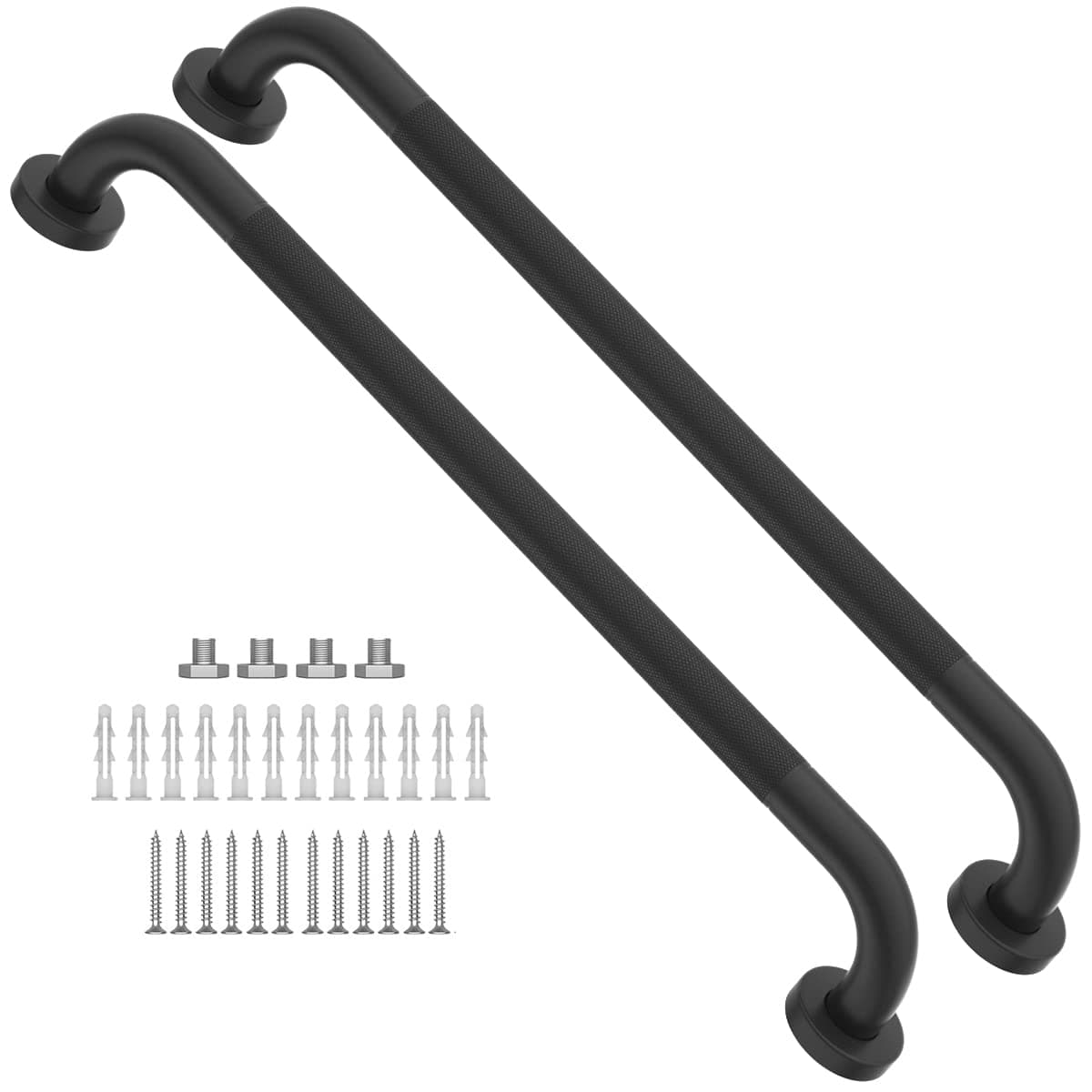 24 Inch Anti Slip Shower Grab Bar Black, Munzong Safety Bars Senior