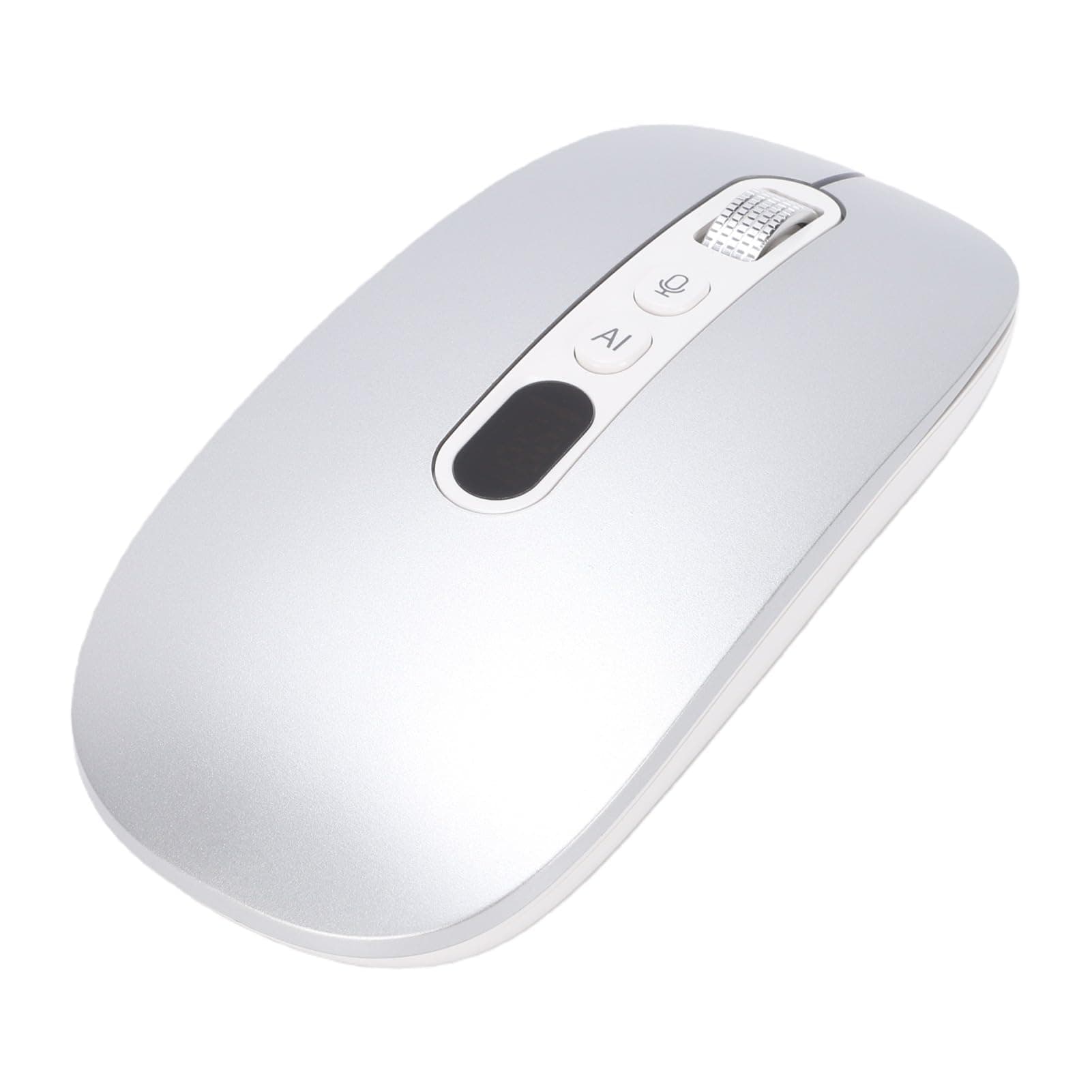 YUEHISY AI Smart Wireless Mouse, 2.4G & BT Computer Office Mouse, Translate & Voice Typing, Screenshot Translation, DPI Adjustable, Ergonomic Design (Silver)
