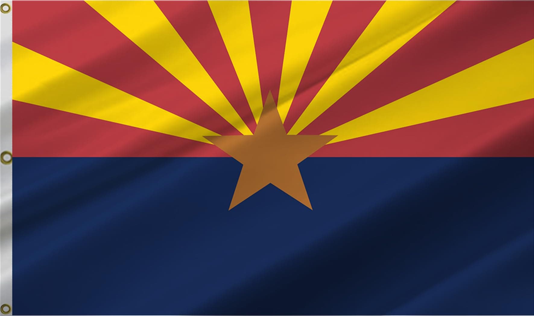 ANCONINE Arizona State Flag 10x15FT, AZ State Flags with 3 Brass Grommets,4 Stitched and 100D Premium Polyester.