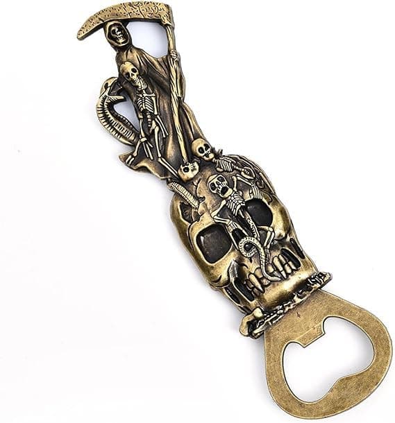 Unique Vintage Grim Reaper Cool Fantastic Wine Beer Bottle Opener for Bar Bartender Men and Women, Party, Kitchen, Home, Thanksgiving, Christmas (Grim Reaper, standard)
