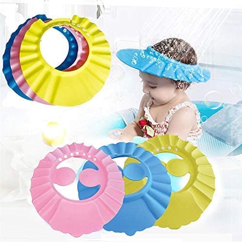 PAGHADI baby shower cap Adjustable Safe Soft Bathing Baby Shower Hair Wash Cap For Children, Baby Bath Cap Shower Protection For Eyes And Ear, Bathing Baby Shower Cap ( Multi color )