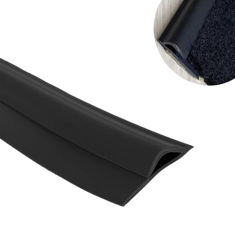 Self-Adhesive Carpet to Tile Transition Strip - Durable PVC Edge Trim for Smooth Flooring Transition, Customizable Size(Black,Length 7m(23ft))