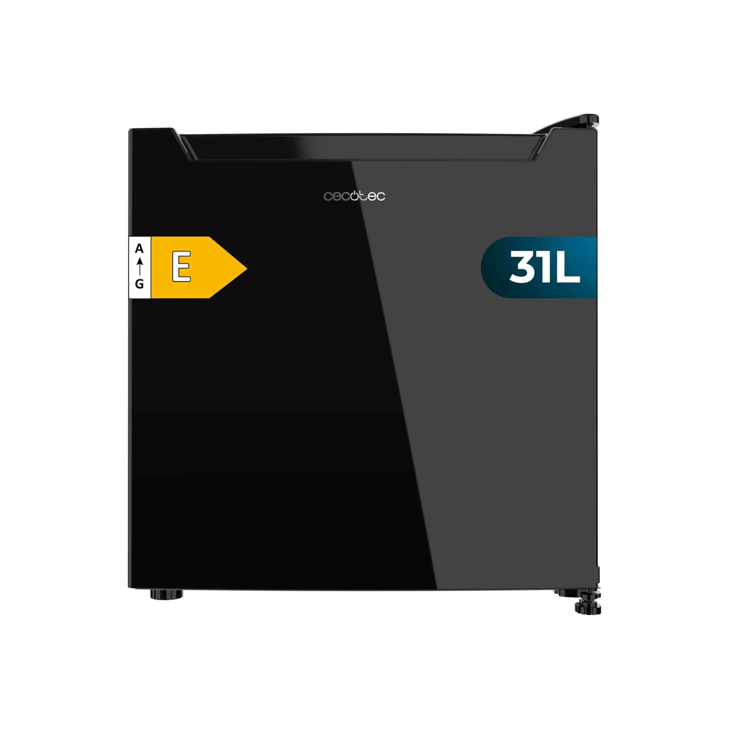 Cecotec Mini Frigorífico Convertible a Congelador 31L Bolero CoolMarket TT 31 Dual Black E. Minibar con Función Nevera o Congelador, Alto 49,6cm y 47,4cm de Ancho, Control Mecánico, Negro
