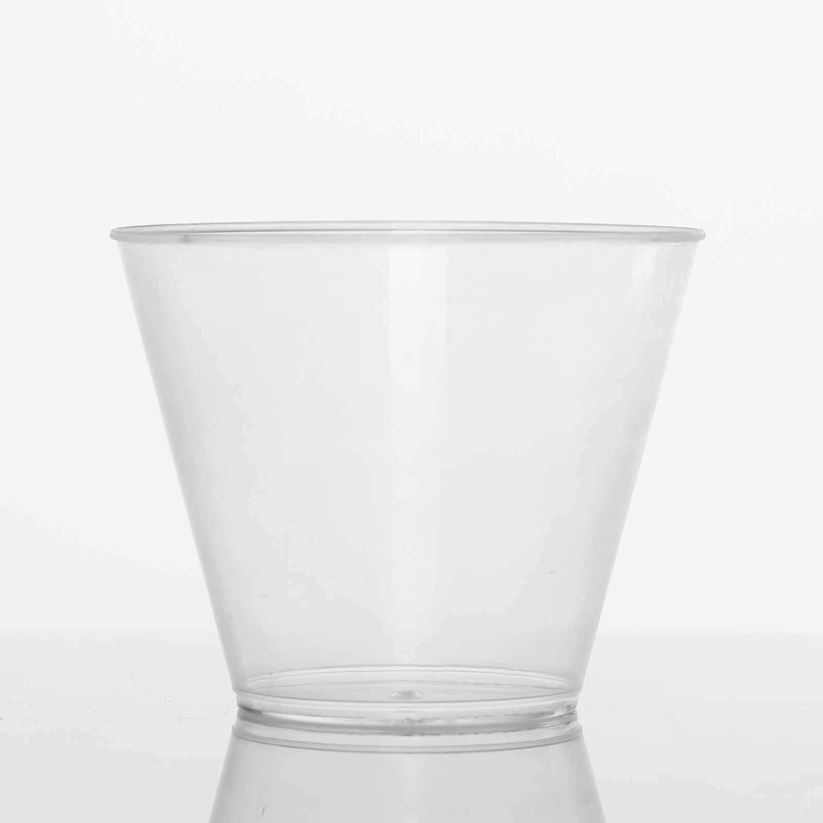BalsaCircle 75 pcs 9 oz Clear Plastic Tumbler Cups - Disposable Wedding Party Catering Tableware