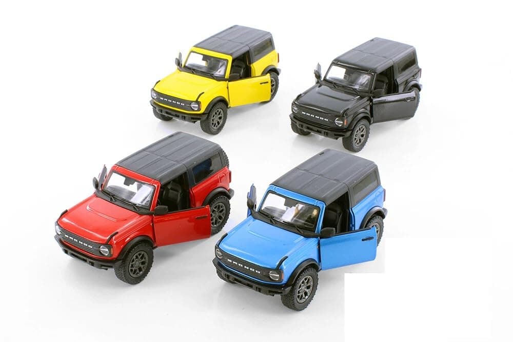 KiNSMART - 2022 Ford Bronco SUV 5 Inch 1:34 Scale Die Cast Metal Model Toy Truck (4Set Hard Top)