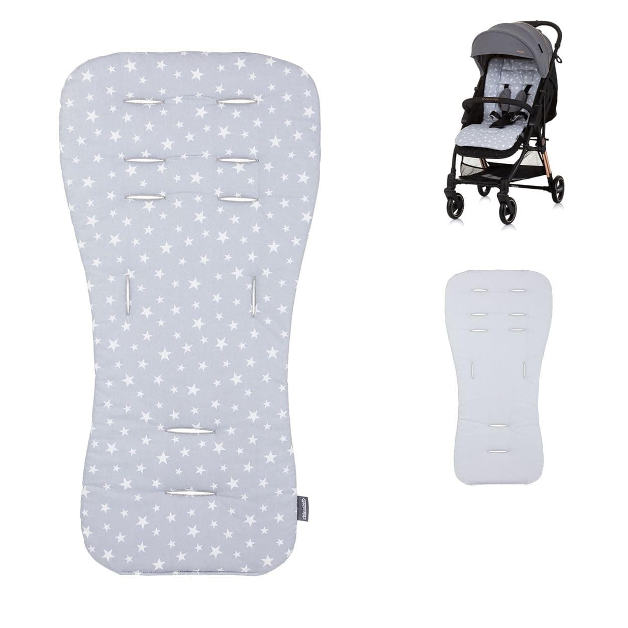 Chipolino Universal Seat Cover for Pushchair Breathable Cotton Grey