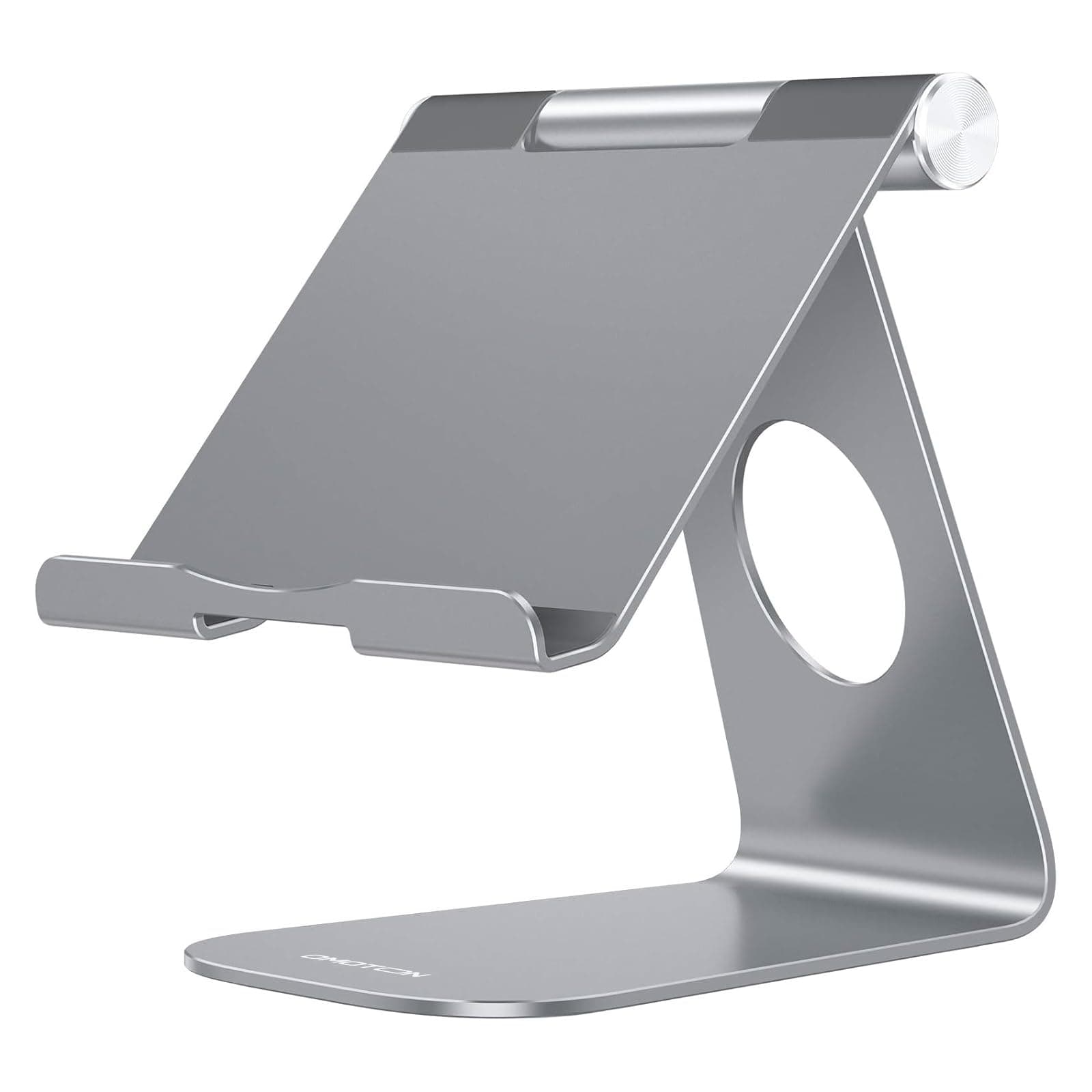 OMOTON T1 Adjustable Tablet Stand for Desk, Aluminum Holder for iPad Gray