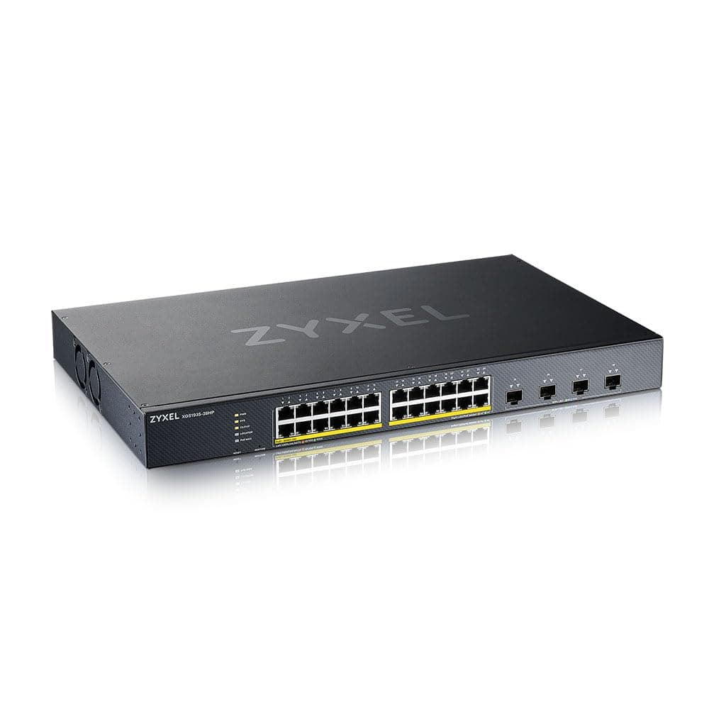 Zyxel 24 Port Network Ethernet Switch | Lite-L3 | 10G | PoE | XGS1935-28HP