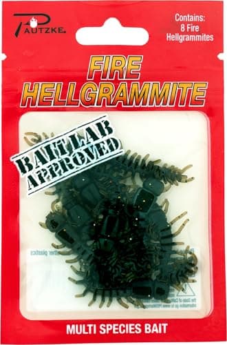 Pautzke Fire Hellgrammites Soft Plastic Fishing Lures, 1.75" Multi Species Bait, Life-Like Action, Durable, Non-Scented, Ideal for Jigging, Twitching, Drop Shotting, Drifting (Green Pumpkin)