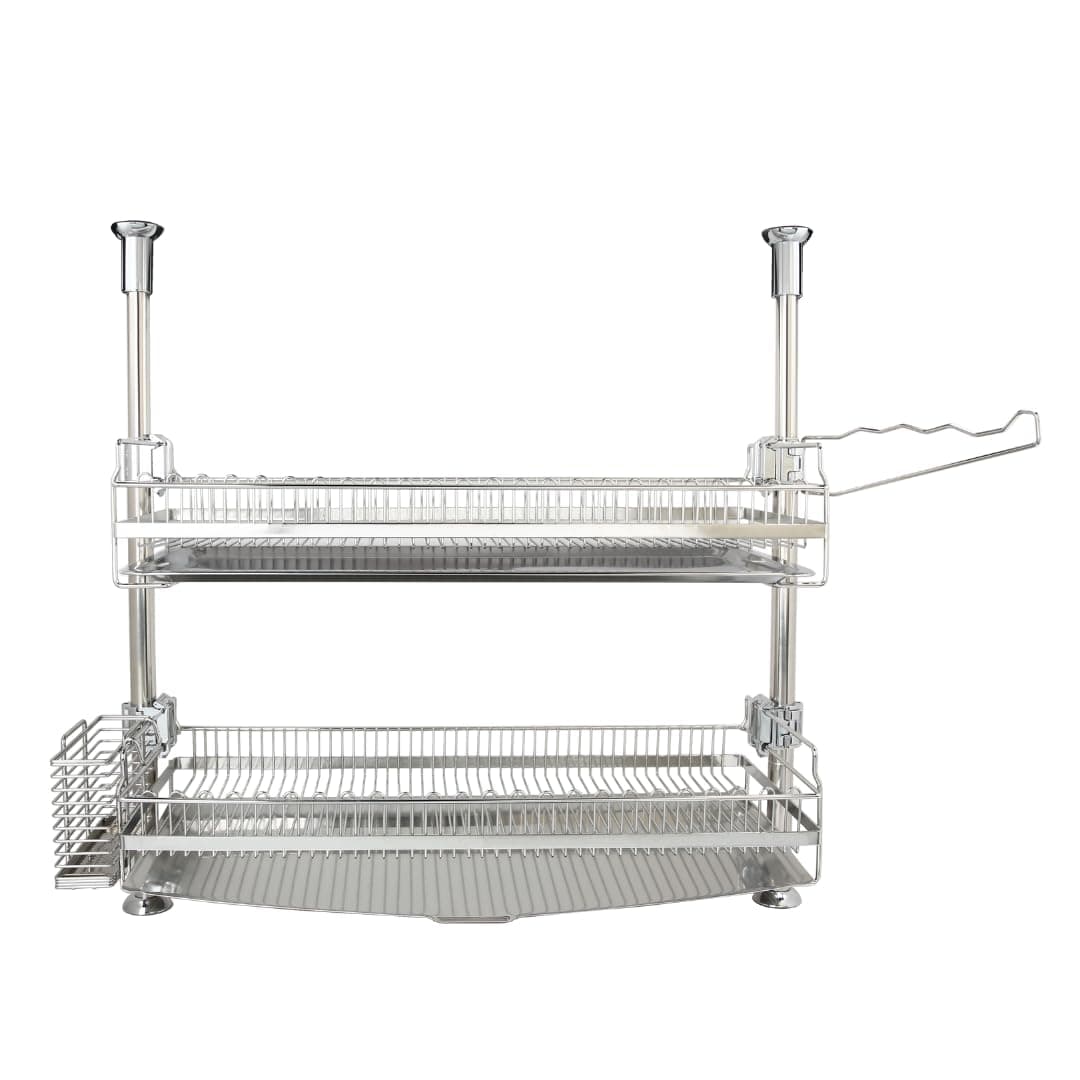 INEX Kitchiniq Dish Rack (Stainless Steel, 16.5–30.7" H x 23.6" W x 9.8" D)