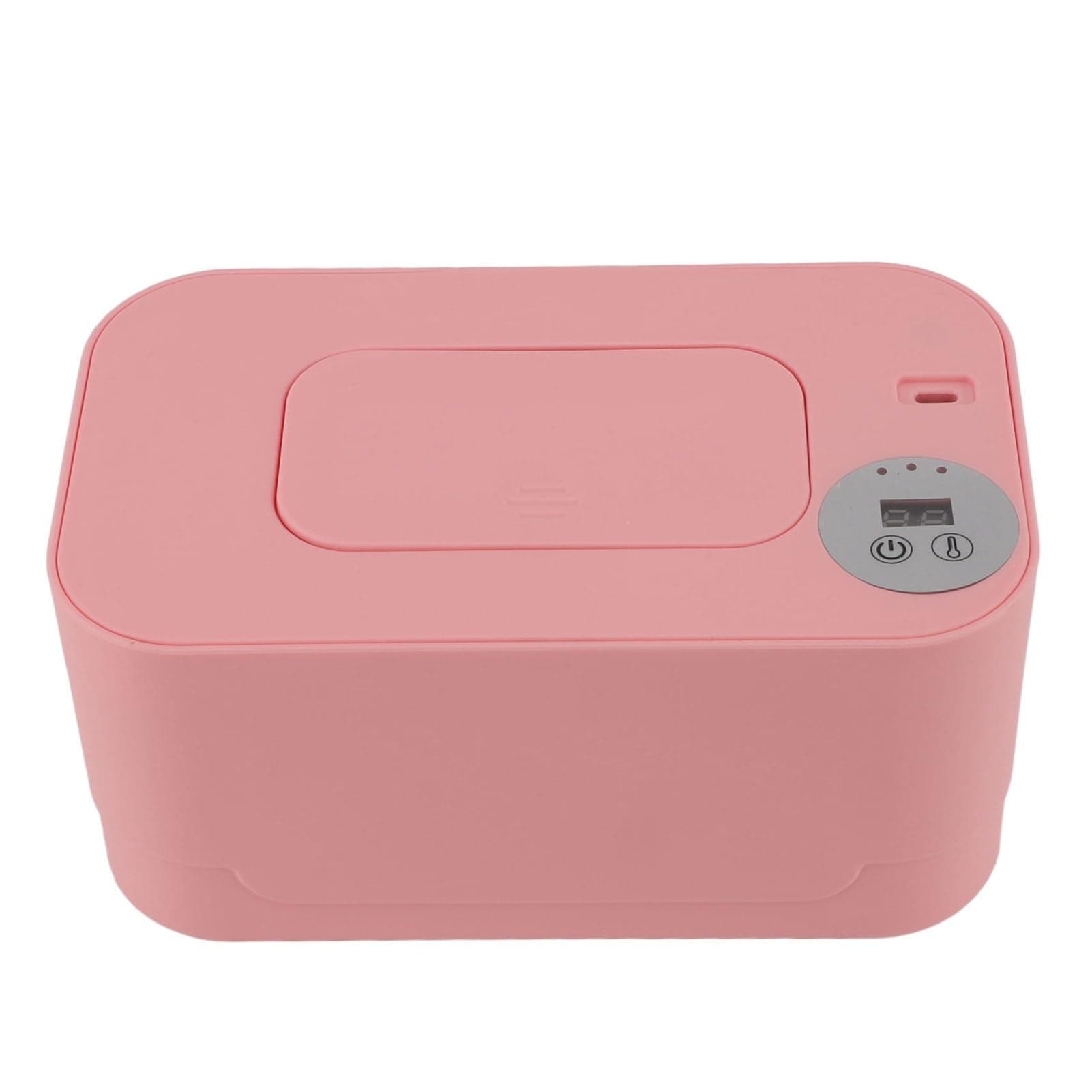 Sorandy Baby Wipes Warmer, Practical Temperature Adjustable Refillable Wipe Warmer, Portable USB Baby Wet Tissue Holder Dispenser with Night Light (Pink)