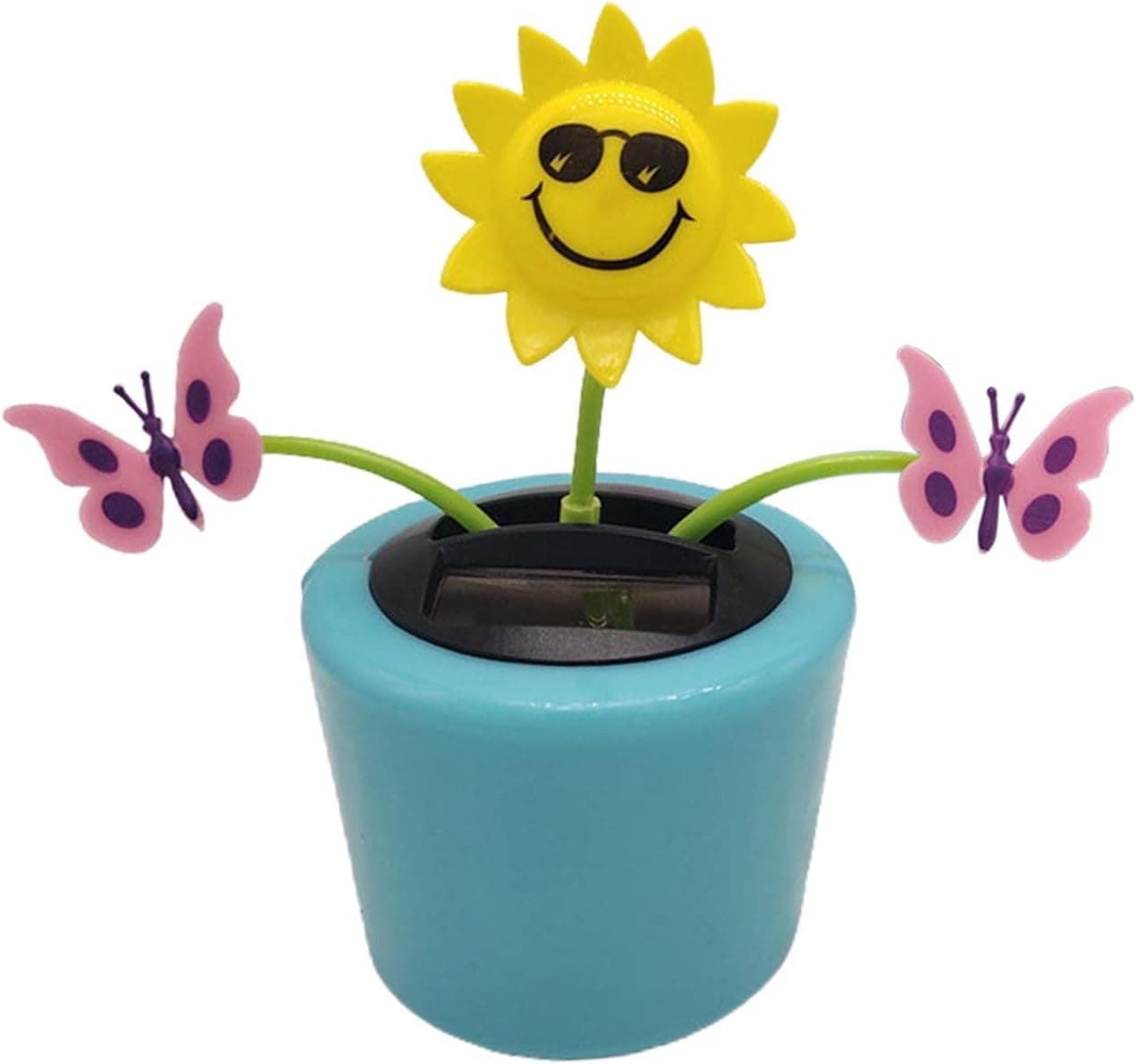 Cute Solar Dancing Flowers Swinging Sunflower Insect Flip Flap Flowers Eco-Friendly Solar Power Bobblehead Dancing Flowers for Solar Power Kits Car Home Decoration Solar Power Kits