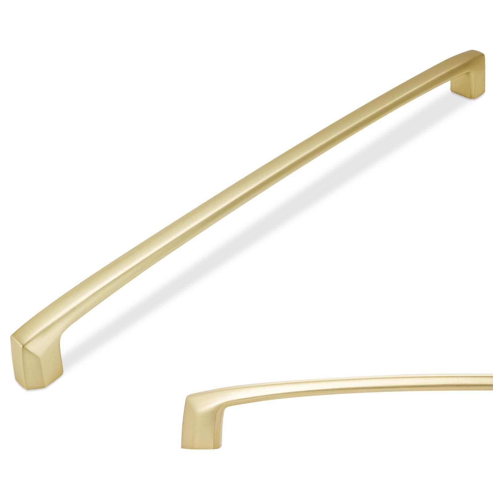 BUKOBYHE JDUS27-BB320-6 6 Pack 12-3/5 Inch Kitchen Cabinet Handles Brushed Gold Cabinet Pulls Zinc Alloy Drawer Pulls Solid Kitchen Hardware