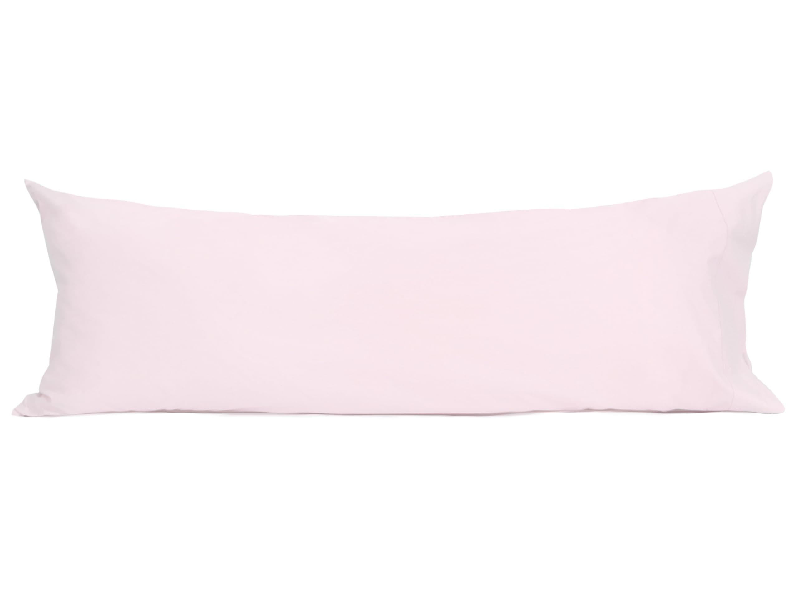Sunflower Body Pillowcase Cotton Long Pillow Cover 1 Pack, Light Pink