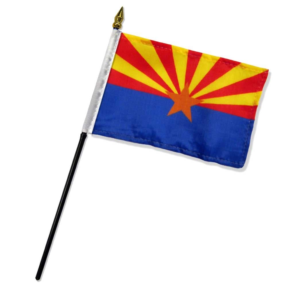 Quality Standard Flags DFBarizona One Dozen Arizona Stick Flag, 4 by 6"