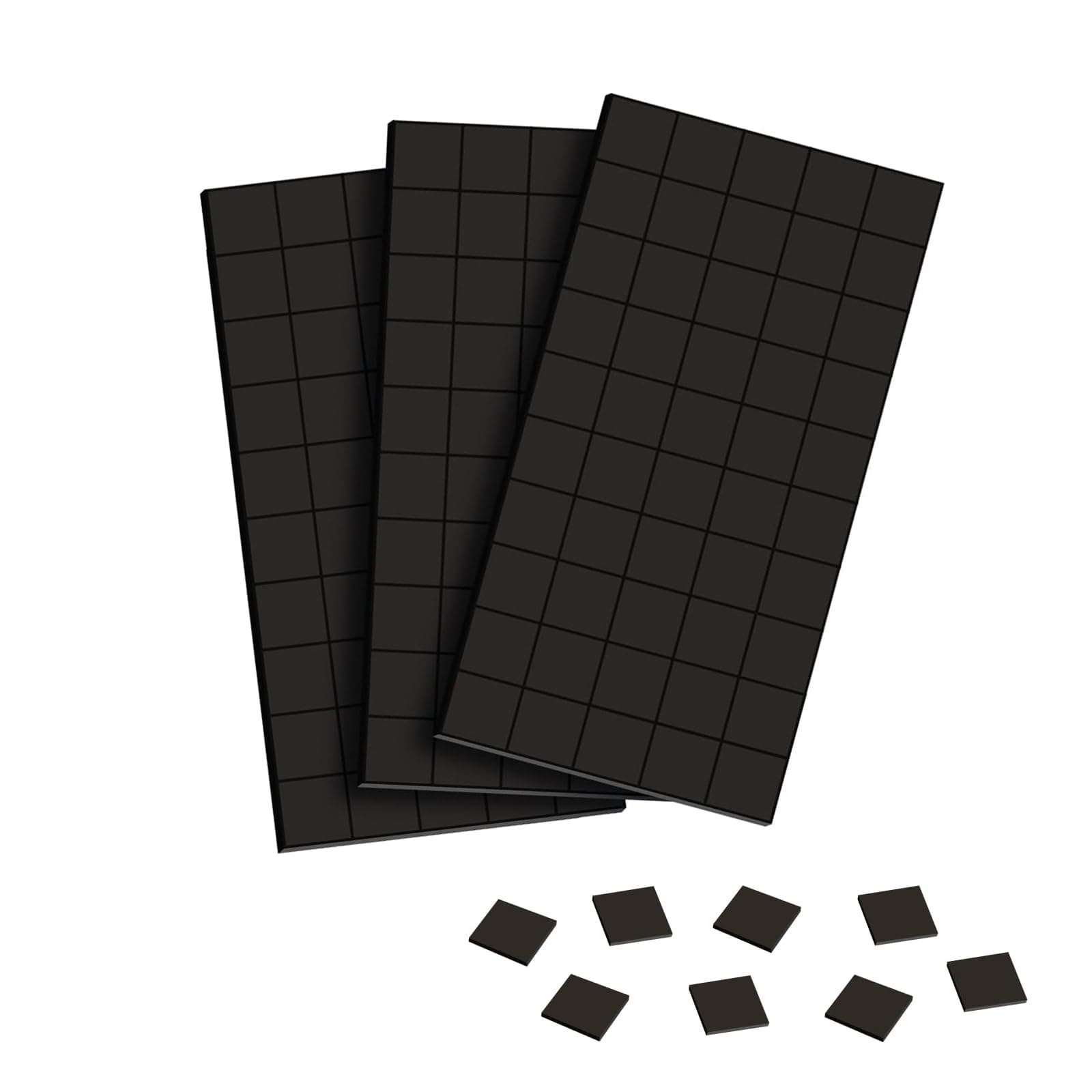 HOT SEAL 150 Pcs Square Magnets Magnetic Tape Strip, Magnetic on One Side and Adhesive on The Other, Flexible Magnet Sheets with Adhesive for Fridge Organisation, Arts, Photos and Die Storage
