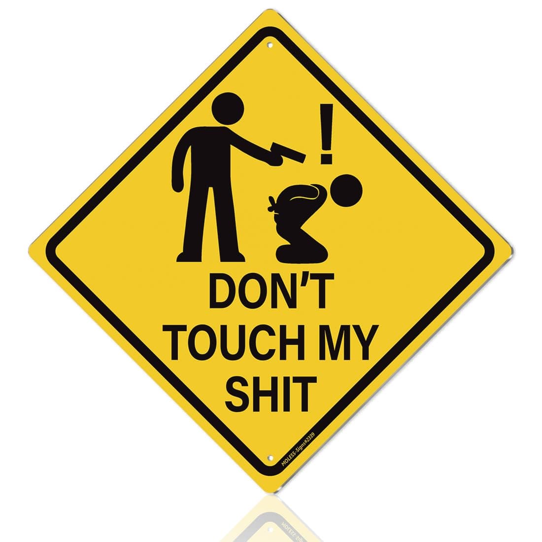 MOLESS Man Cave Decor Signs – DON'T TOUCH MY STUFF | 12x12″ Metal Sign for Man Cave, Garage, or Workshop Wall Decor – Man Cave Accessories & Gifts for Men, 2339