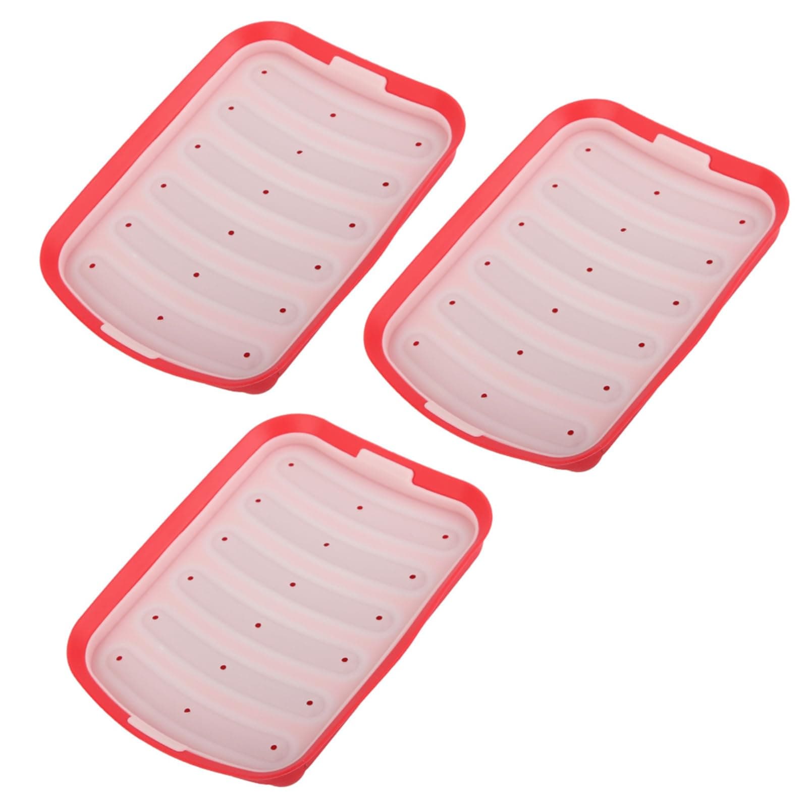 FILFEEL 3PCS Versatile Silicone Sausage Mould for DIY Hot Dogs and Food - Baking Tool Set in Green (Red)