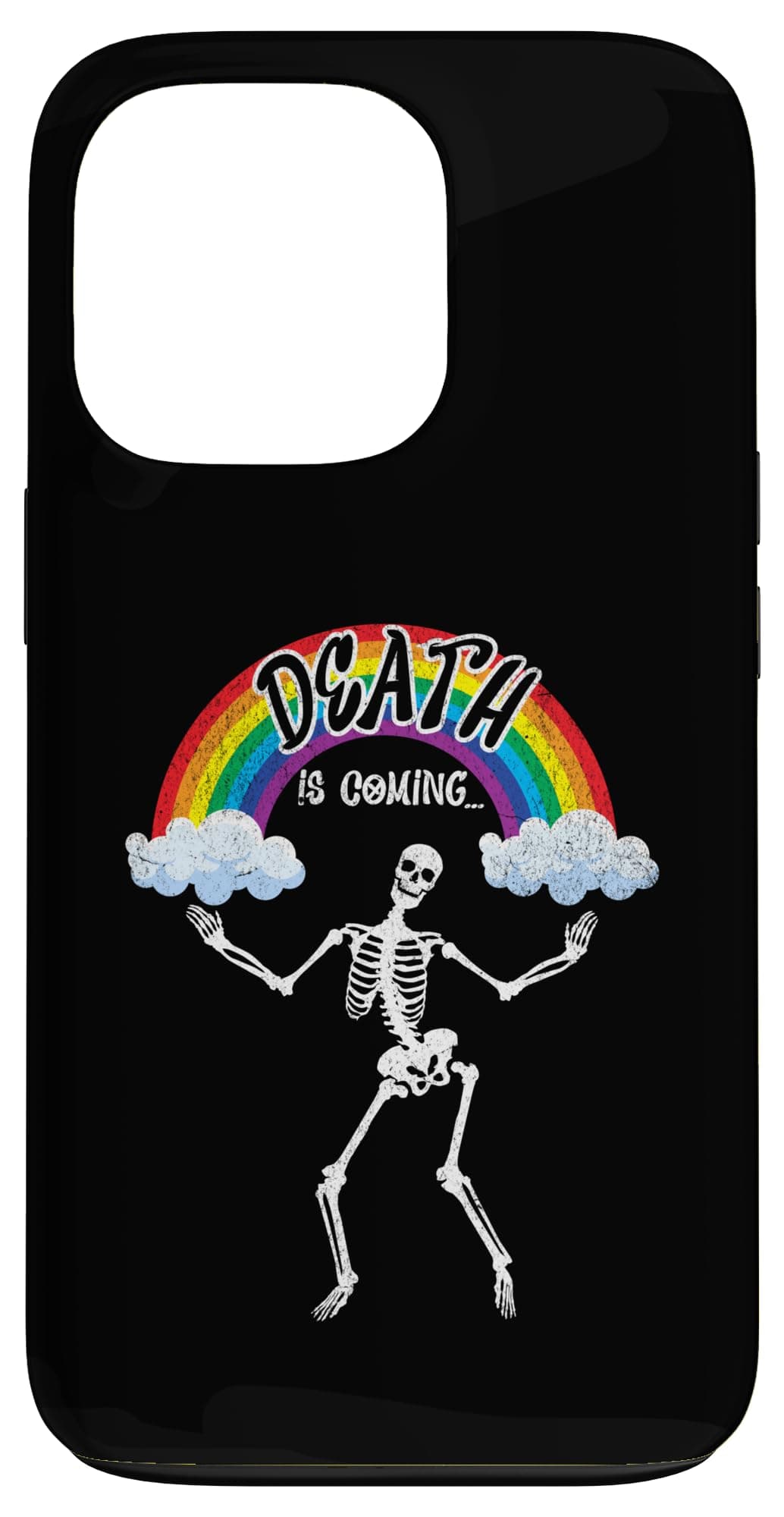 Death Is Coming Funny Goth Dancing Skeleton Graphic Case for iPhone 13 Pro