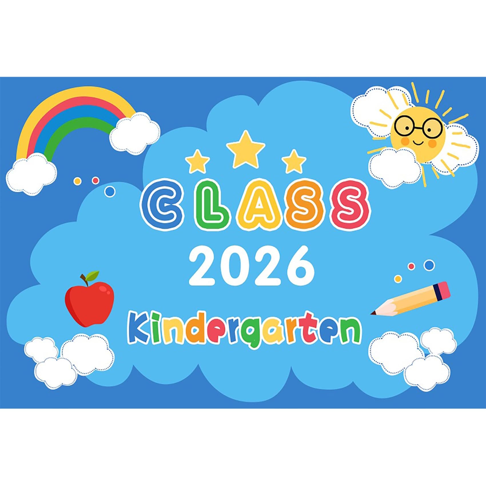 Baocicco 10x6.5ft Graduation Backdrop Class of 2019 Kindergarten Graduation Season Blue Cartoon Background Rainbow Sun Clouds School Graduation Kids Children Celebration Photography Booth