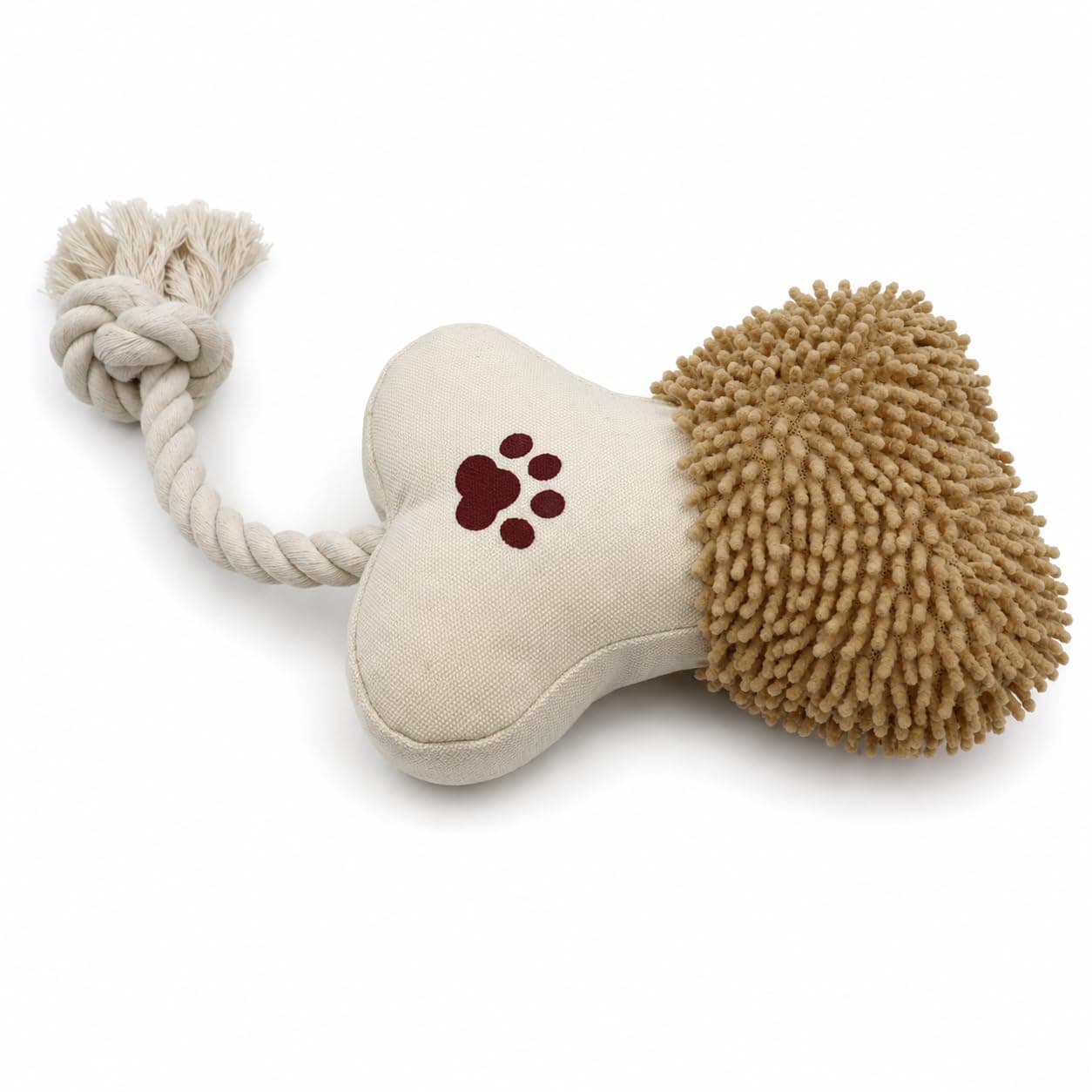 YuntailPet Bone Squeaky Plush Dog Toy with Rope – Durable Crinkle Chew Toy for Small and Medium Dogs, Interactive Indoor Dog Toy for Boredom and Teeth Cleaning