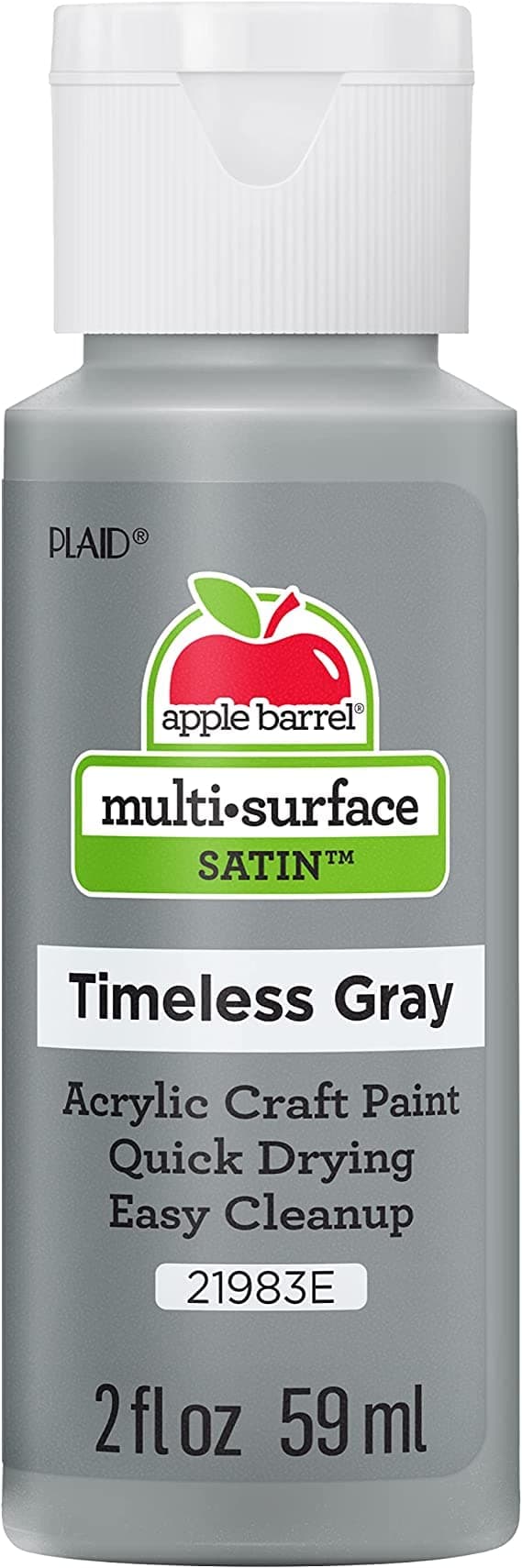 Apple Barrel Acrylic Paint, Grey, 2oz