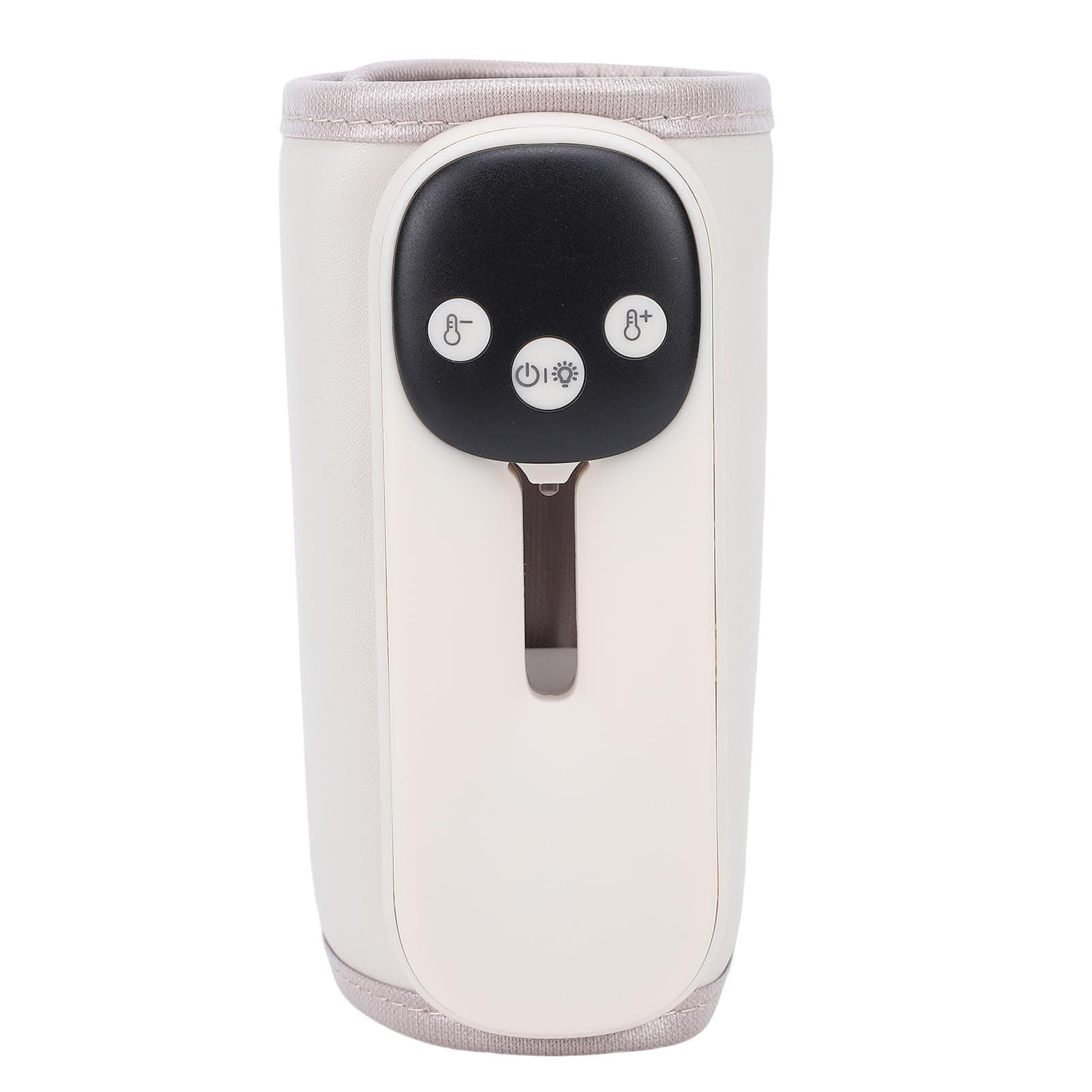Sorandy Portable Bottle Warmer, 11 Temperature Settings Rechargeable Milk Warmer, Fast Baby Bottle with Night Light Memory Function LED Display, Ideal for Travel Baby Bottles (Beige)