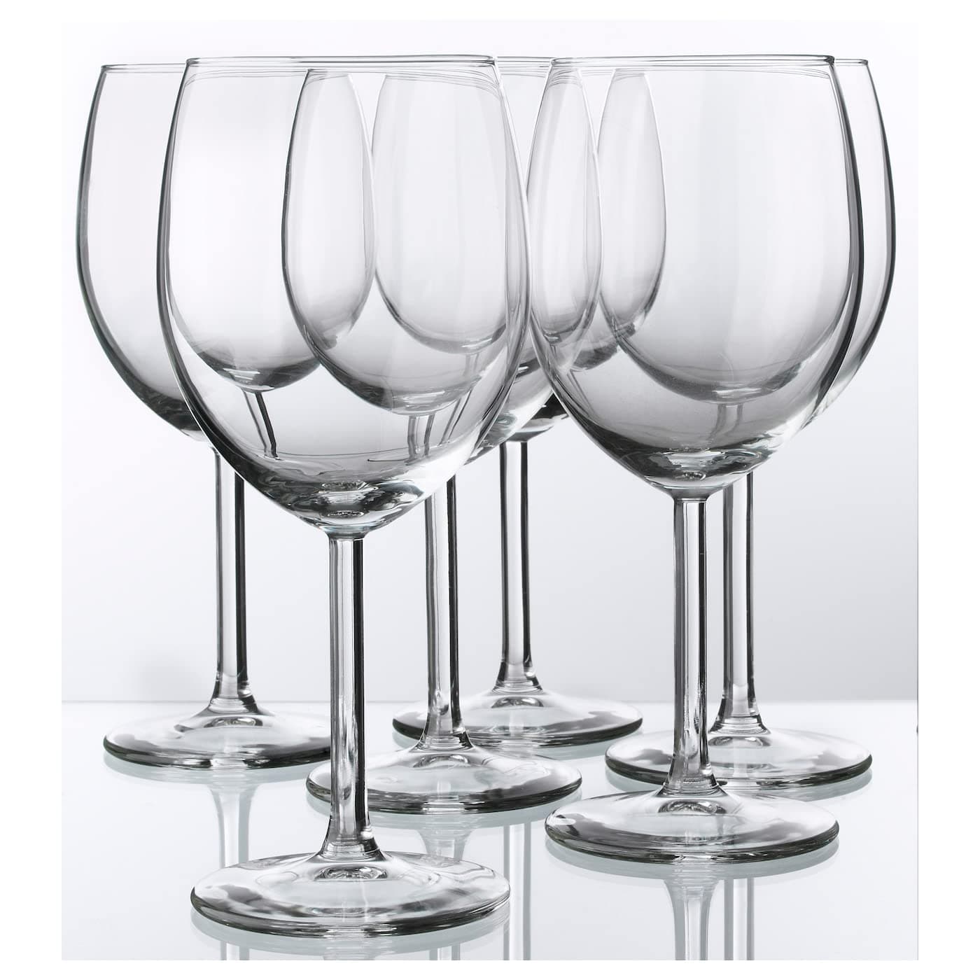 IKEA 123 SVALKA White Wine, Clear Glass, H:7" (X6), 1