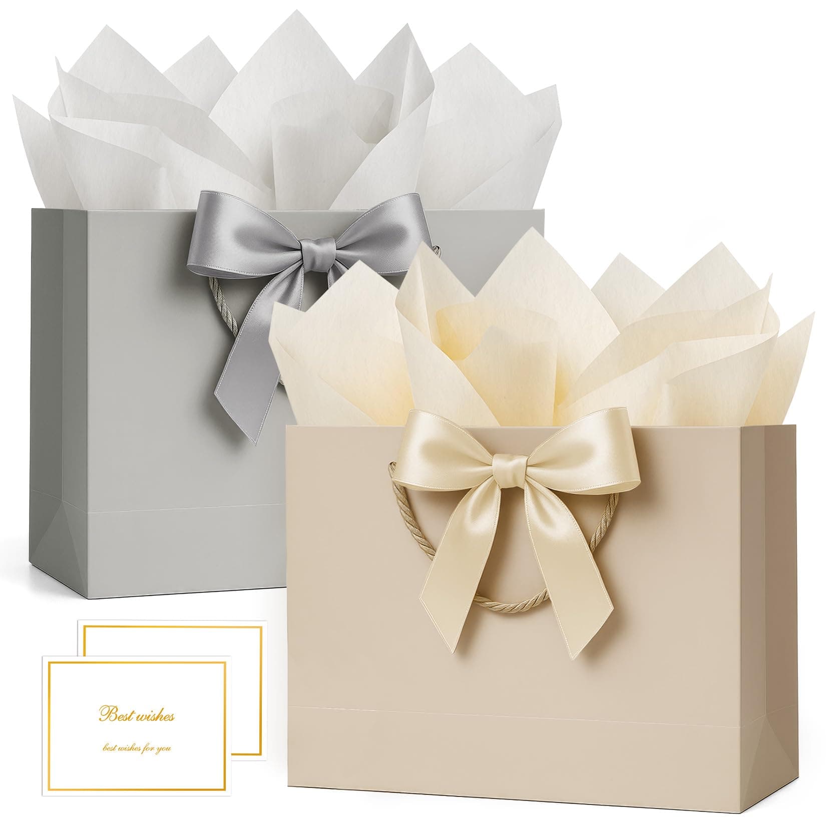 ANZNKU Gift Bags Medium with Handles 2 Pcs for Wedding Birthday Gift Wrap
