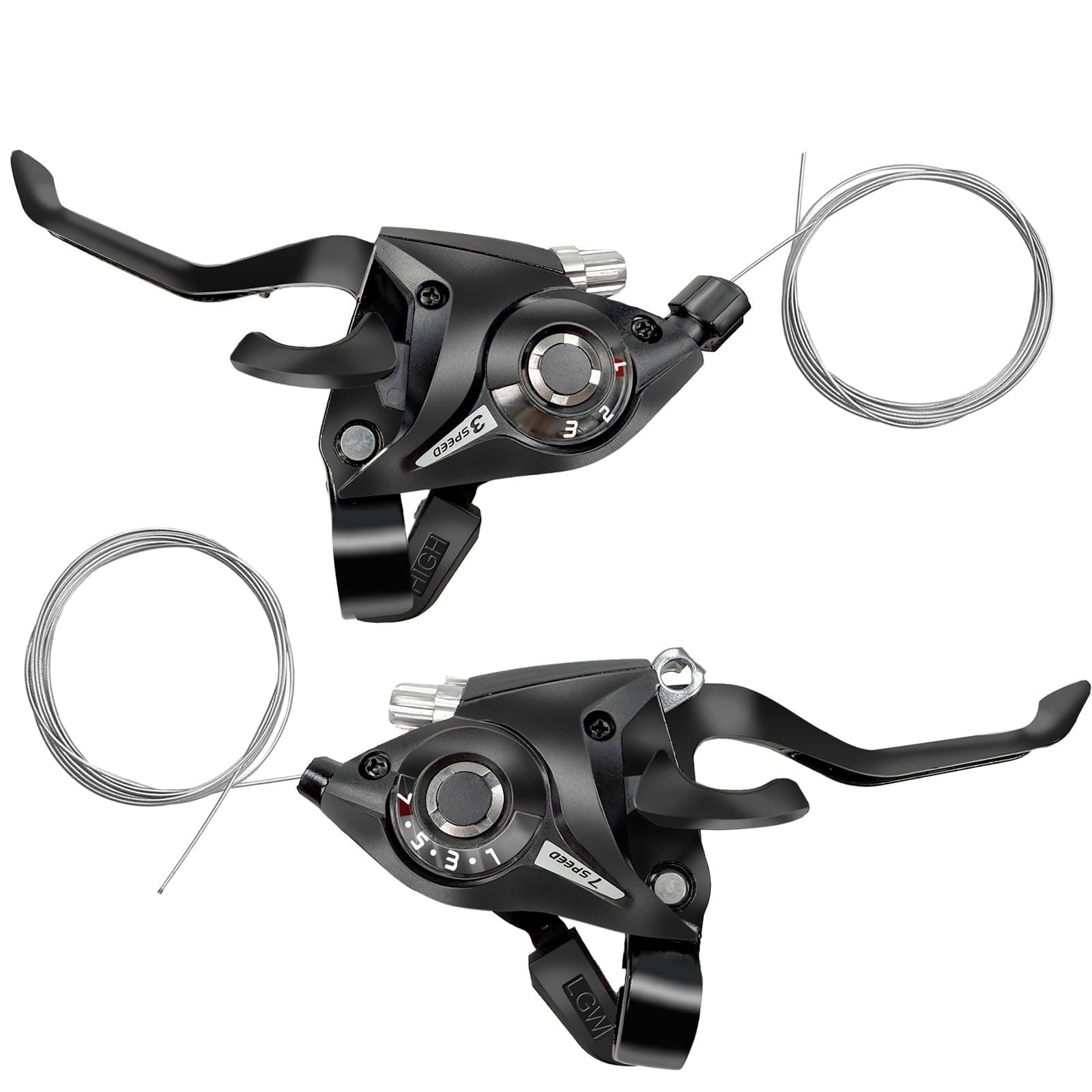 PATHGNAR 3x7 Bike Shifter 21 Speed Shift Lever and Brake with Gear Indicator for Mountain Road Bicycle