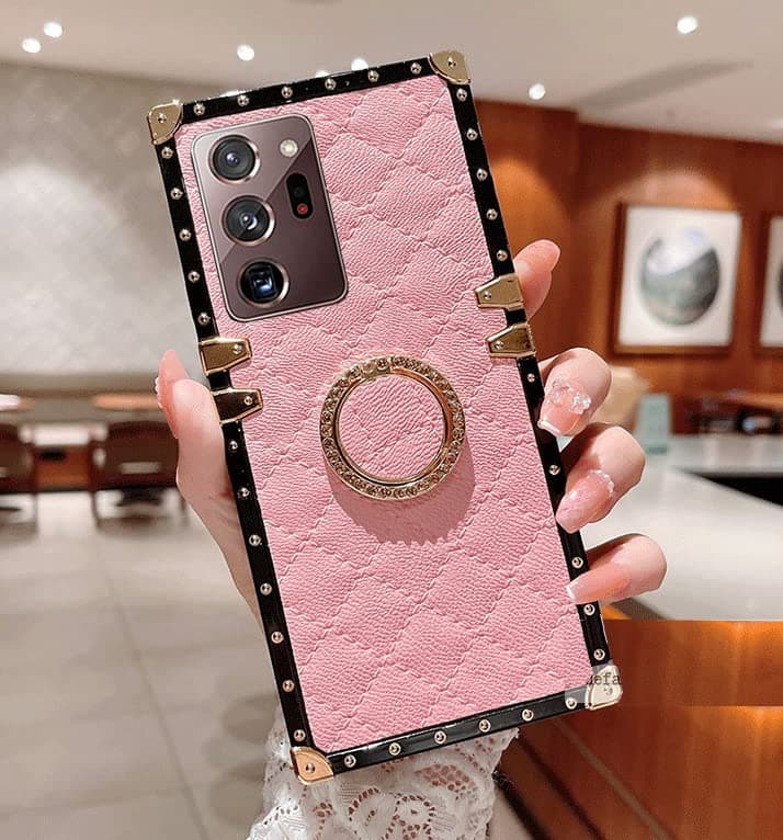 SupShop for Samsung Galaxy A15 5G Trunk Case Fashion Cute Elegant Premium Box Design Soft Pretty Fancy Phone Cover with Ring Holder Kickstand for Women Girls,Pink