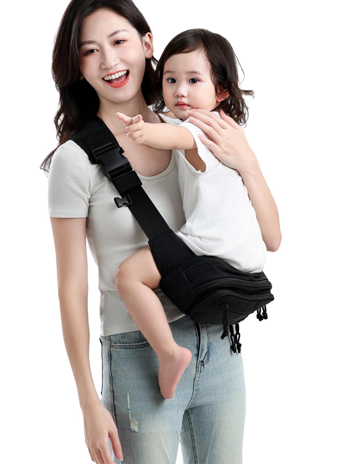 Carrying Strap, Hip Seat, Shoulder Bag, Sling, Baby Strap, 44.1 lbs (20 kg), Baby Shower, 2-Way, Load Capacity 44.1 lbs (20 kg)