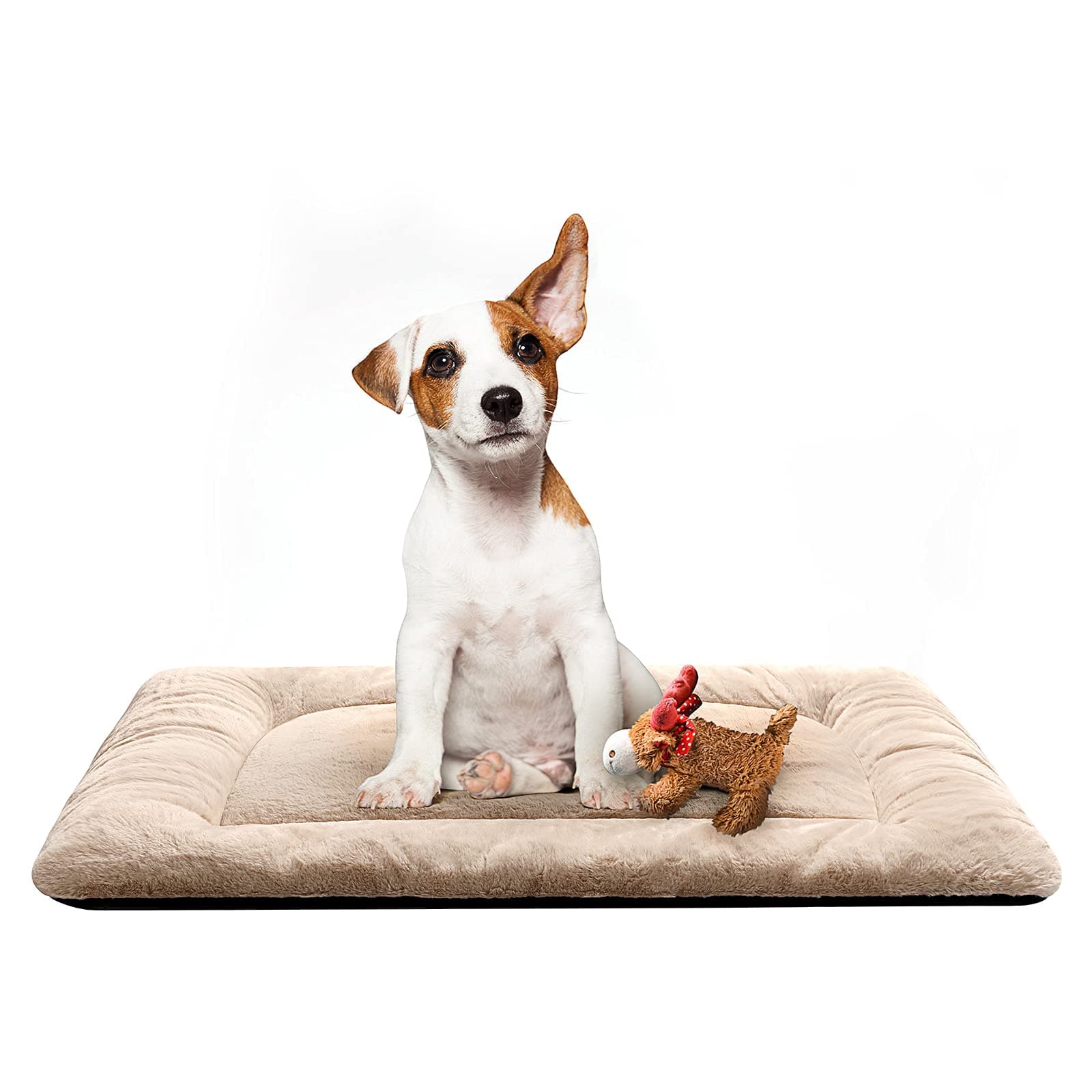 VERZEY Dog Beds Crate Pad for Medium Dogs Fit Metal Dog Crates,Ultra Soft Dog Crate Bed Washable & Anti-Slip Kennel Pad for Dogs Cozy Sleeping Mat,Cream 30L x19W x1H Inches