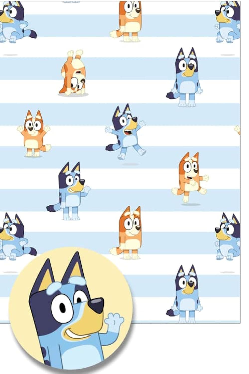 Bluey 2 Pack of Wrapping Paper, 4 Sheets 4 Tags Bluey Wrapping Paper