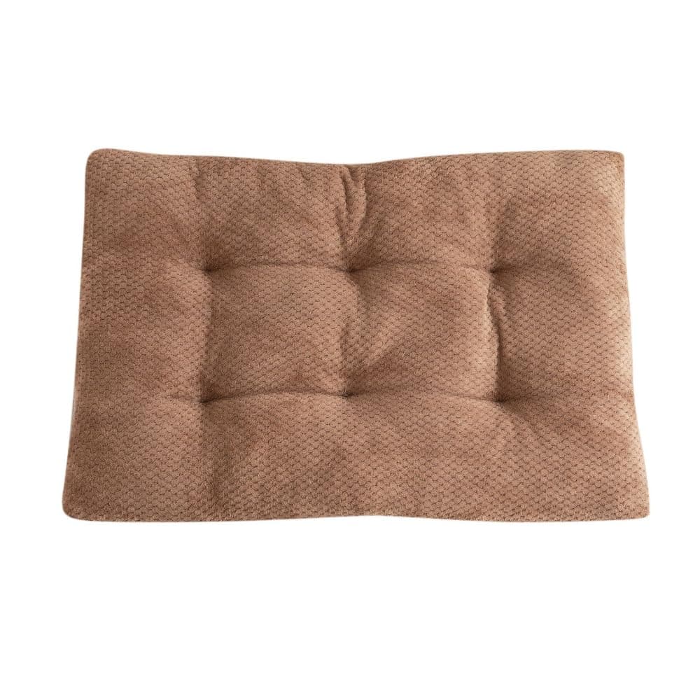 Washable Dog Bed for Large Breeds, Extra Cushioned Crate Mattress with Removable Fluffy Cover, Non-Slip Orthopedic Pet Pad, Machine Washable Kennel Mat(Khaki,M)