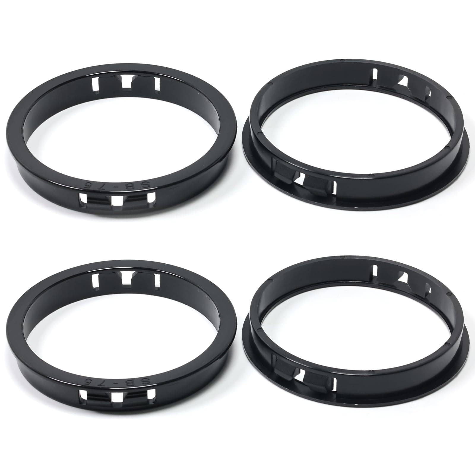 BOPOREAE 4 pcs Black Snap Bushing 2-15/16" (75 mm) Mounting Diameter, Plastic Cable Hole Grommets for Wiring, Round Nylon Snap in Locking Electrical Wire Cord Hose Tubing Bushings Grommets Protectors