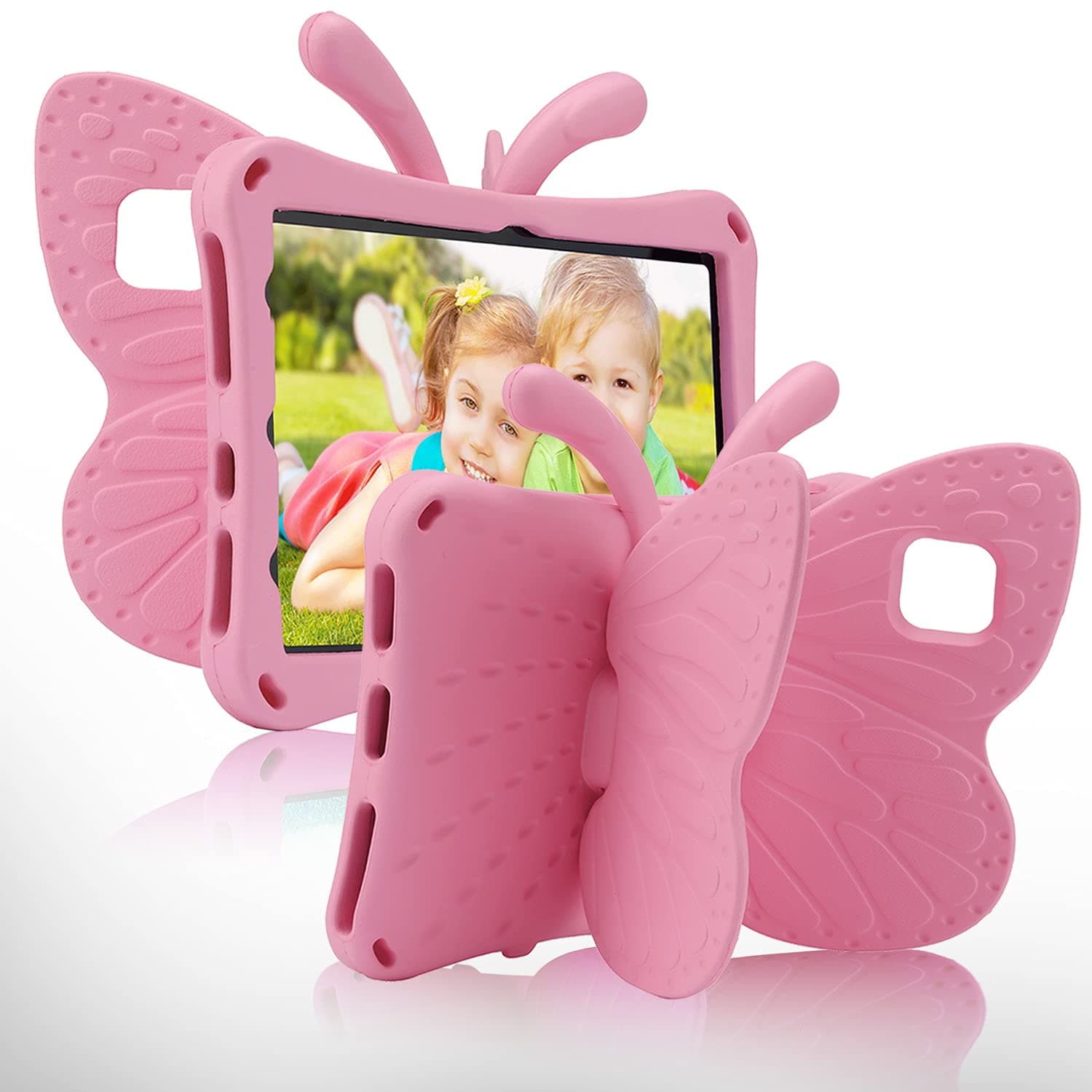 iPad Pro 11 Case Kids,iPad 10.9 Air 4 Air 5 Butterfly Kids Case with Stand Light EVA Full Boby Drop Protective Rugged Shockproof Kid-Proof iPad Pro 11 iPad Air 4 5 Kid Case for Girl Kid Gift(Pink)