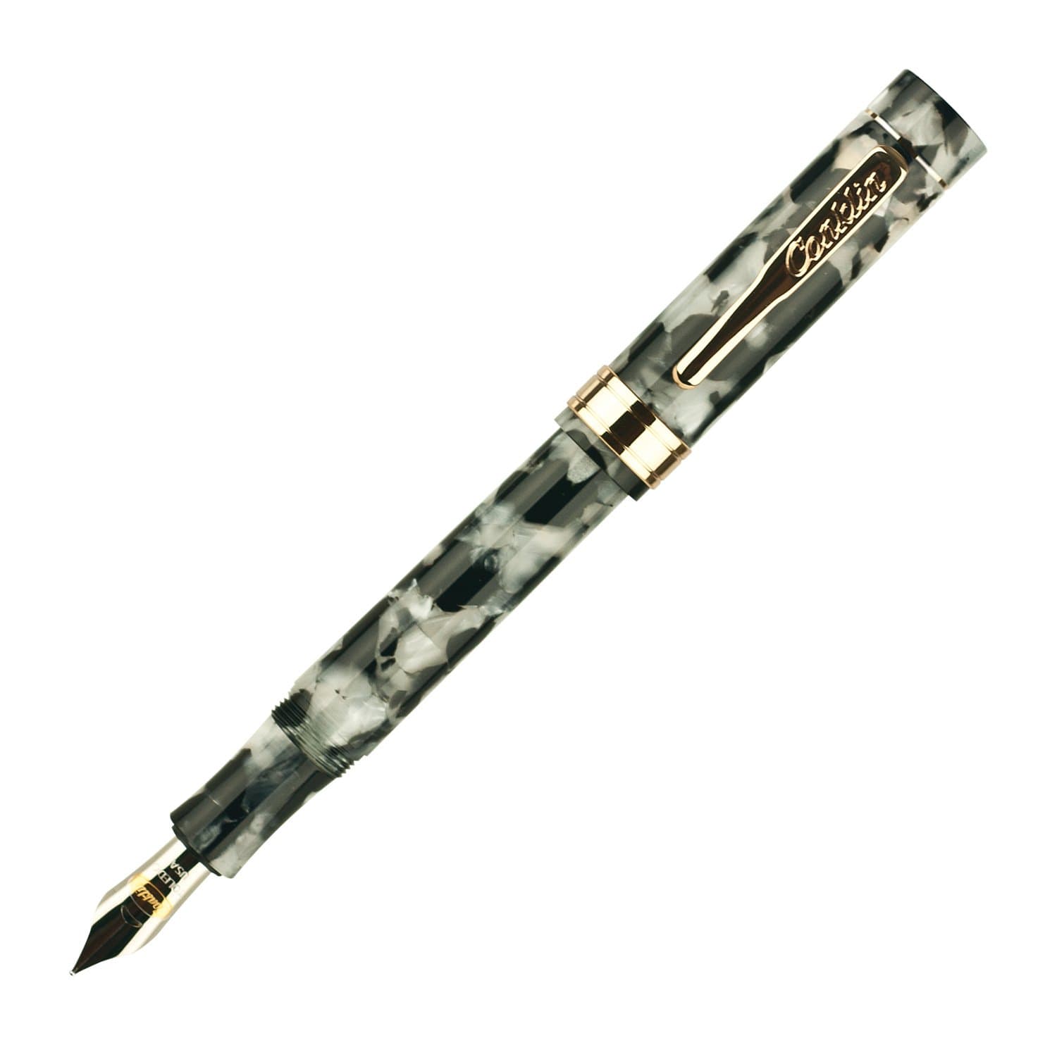 CONKLIN Endura Fountain Pen Black/White Medium Nib (CK71193-M)