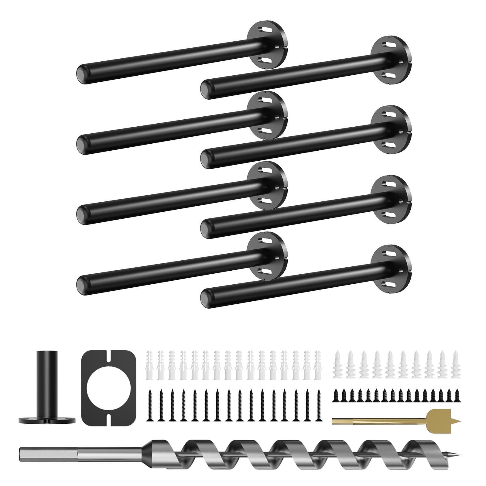 8pcs Wall Shelf Brackets Heavy Duty Floating Shelf Bracket Hidden,Invisible Black Shelving Brackets Decorative Floating Shelf Hardware Heavy Duty,Metal Shelf Support Bracket (8 inch-8pcs)