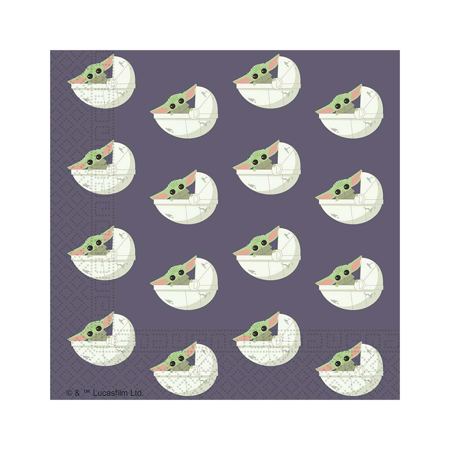 Baby Yoda The Mandalorian Party Napkins Pack of 20 Colourful 33 x 33 cm - Green