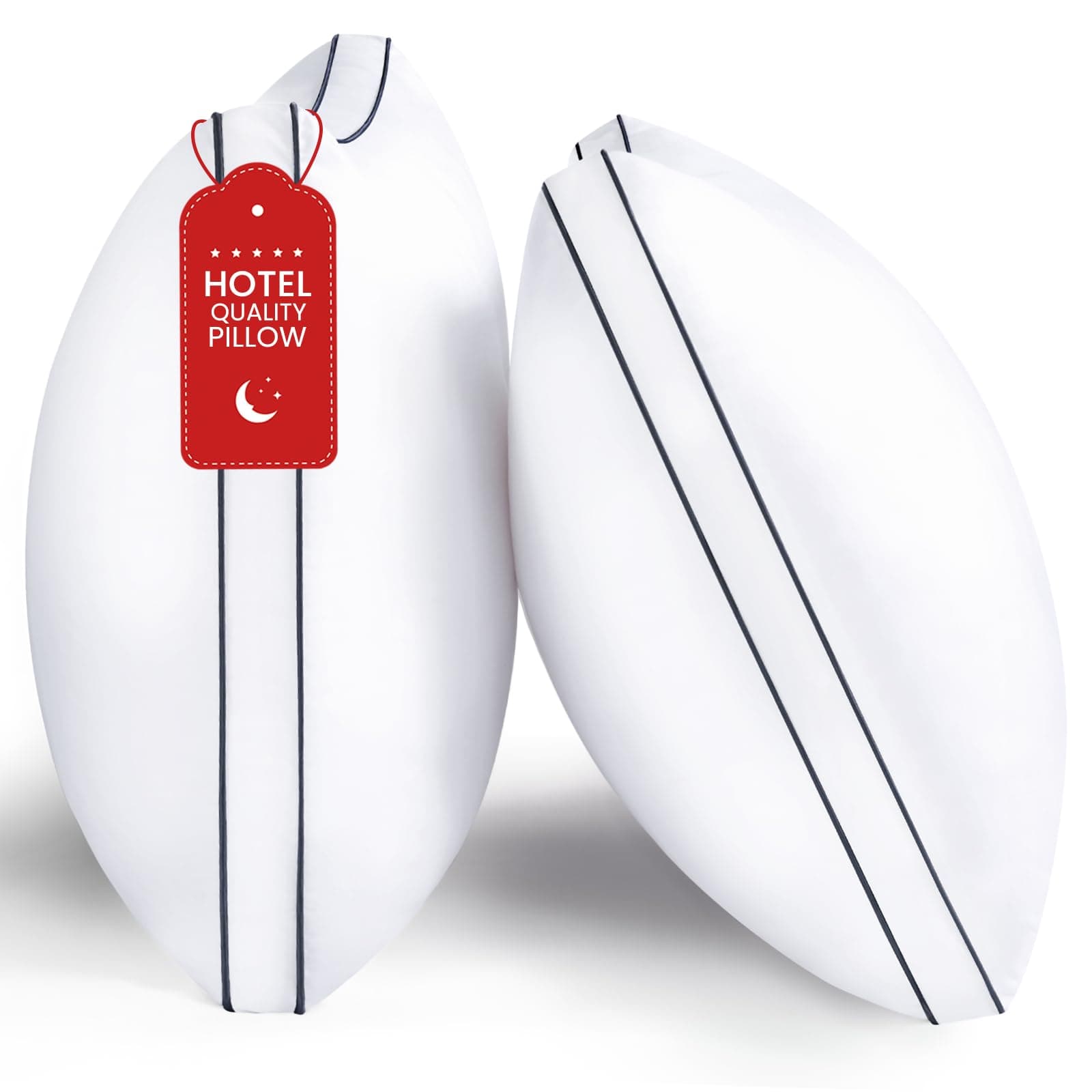 ROUMEA Queen Size Pillows Set of 2, Gusseted Bed Pillows for Sleeping