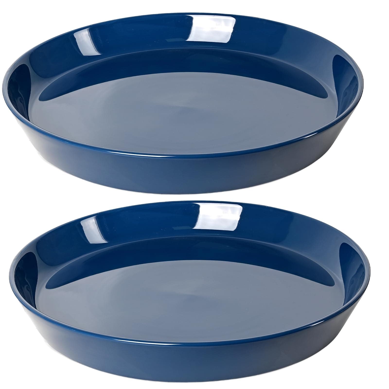 GIKUPOM 2 Pack 6 Inch Plant Saucer Tray, 4 5 6 7 8 9 10 12 14 15 inch Plant Saucers, Ceramic Flower Plant Water Trays for Pots Indoor Outdoor Plants Plate