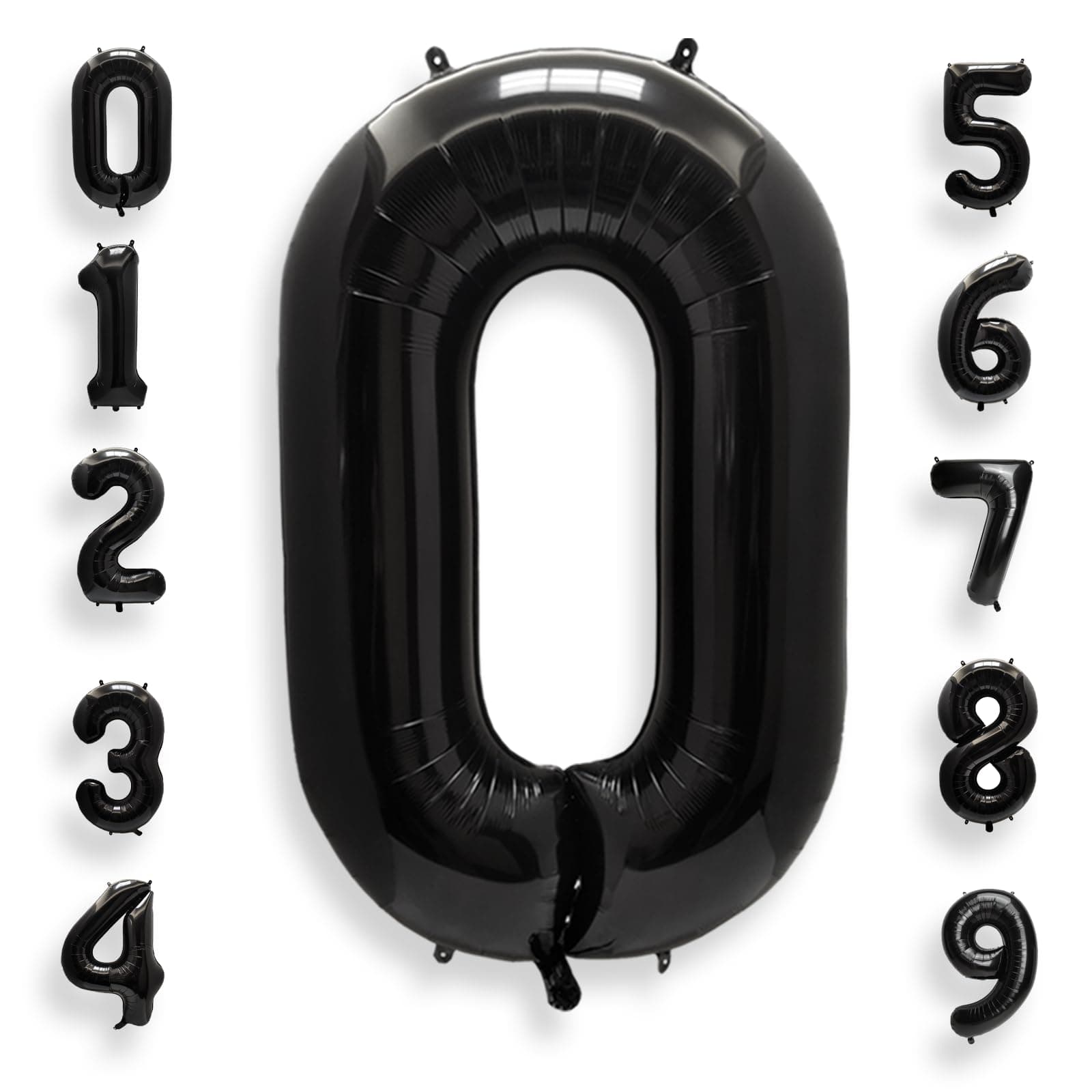 AULE 40 Inch Black Number Balloon 4 Foil 0-9 Birthday Big Numbers