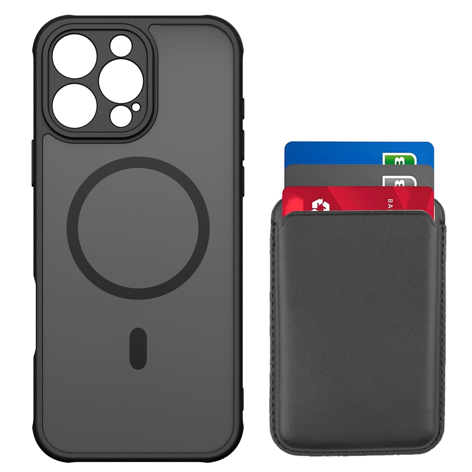 MOOYAACASE Magnetic Wallet for iPhone 14 Pro case Black, for MagSafe Card Holders and Full Camera Coverage Case 2-in-1, Phone Wallets Cases, Translucent Matte Skin, Military-Grade Protection