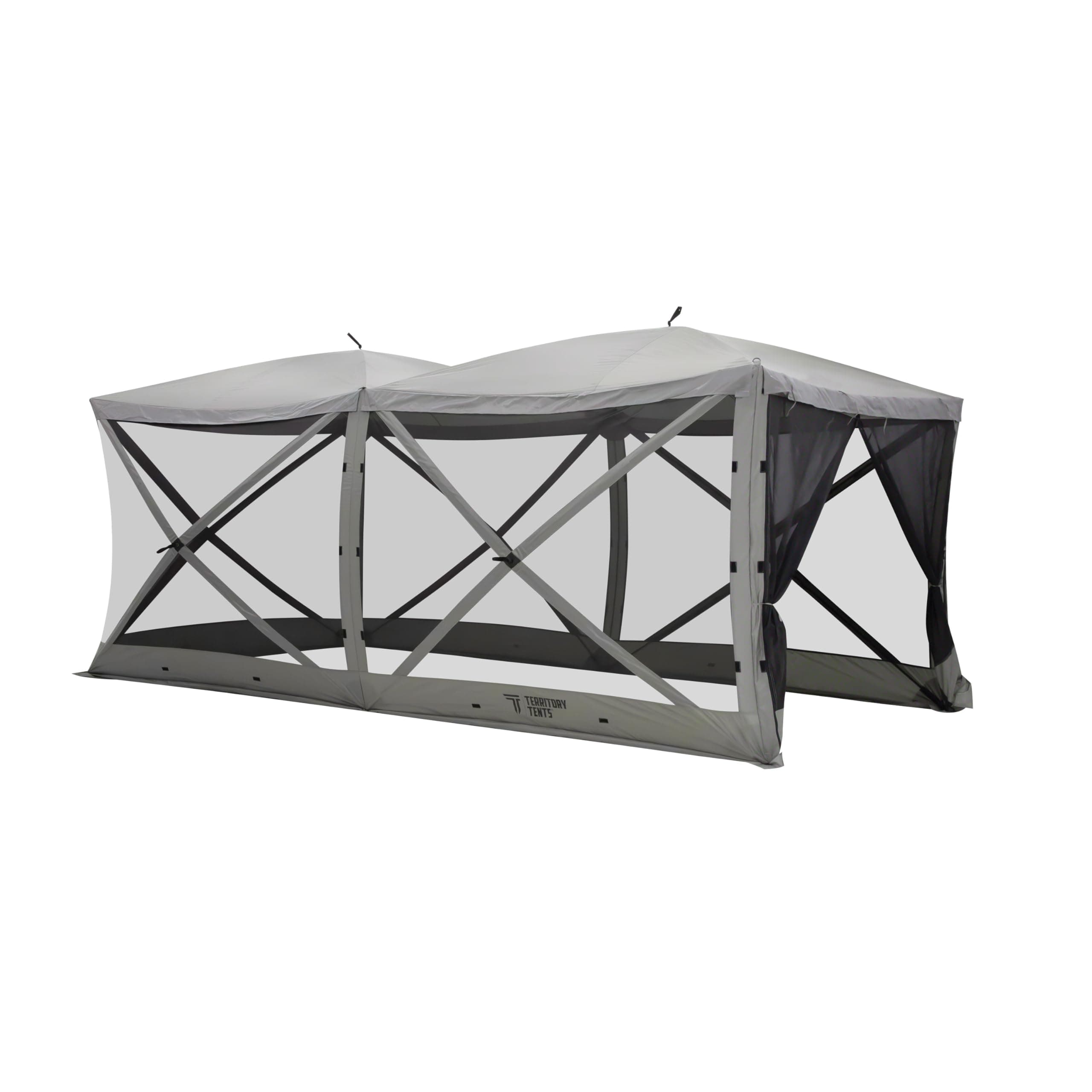 Territory Tents Event Tent Screen Tent, Jet Set Framework, No Assembly, Massive Interior, UV-Resistant, Instant Shade, Slate Gray, 16’ x 8’, ST800SL