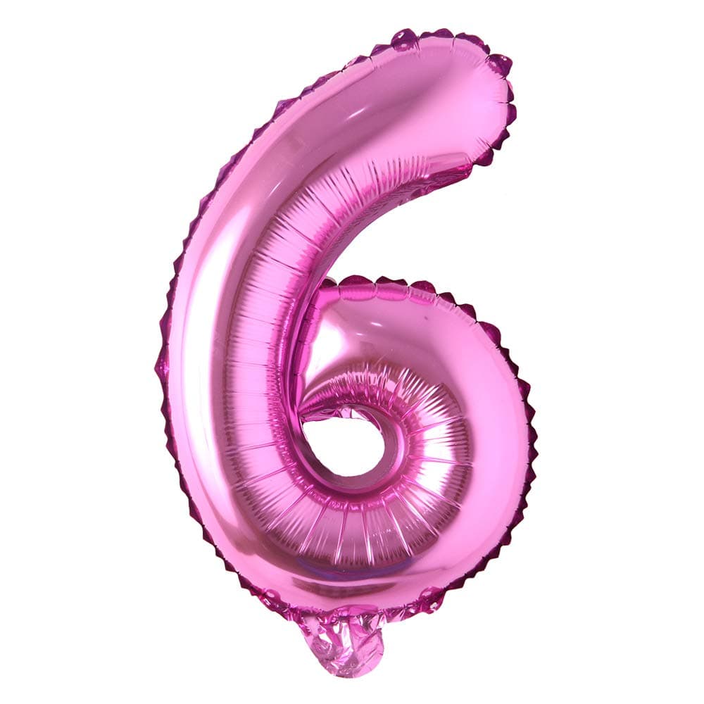 16" inch Single Rose Red Alphabet Letter Number Balloons Aluminum Hanging Foil Film Balloon Wedding Birthday Party Decoration Banner Air Mylar Balloons (16 inch Rose Red 6)
