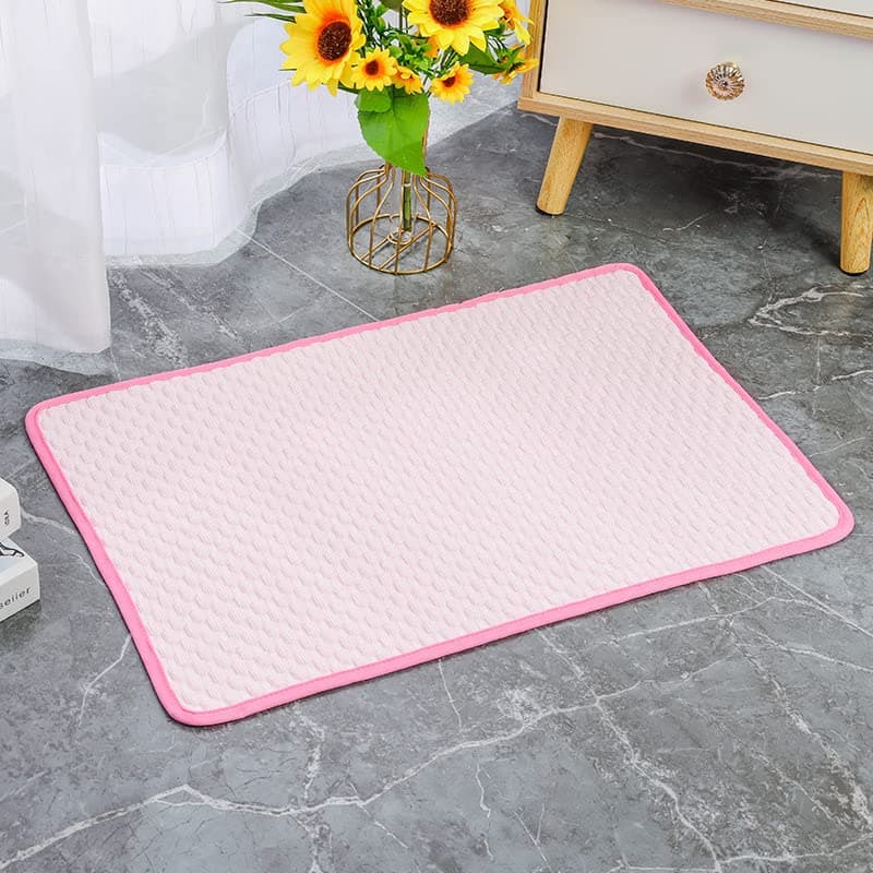 Dog Cooling Mat Washable Ice Silk Folding Cooling Dog Bed Pet Cooling Pad Mat for Dogs Cats Bed Summer Cooling Pad,Pink,XS