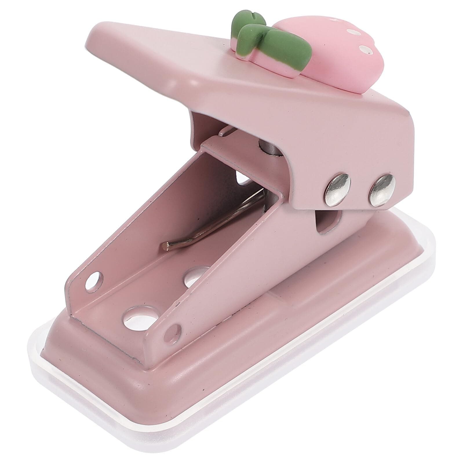 OFFSCH Small Single Hole Puncher for Loose Leaf Binder Portable Craft Punch with Strong Penetration Tulip Pink Mini Paper Puncher for DIY Scrapbook Diary Photo Album Office and Travel Use