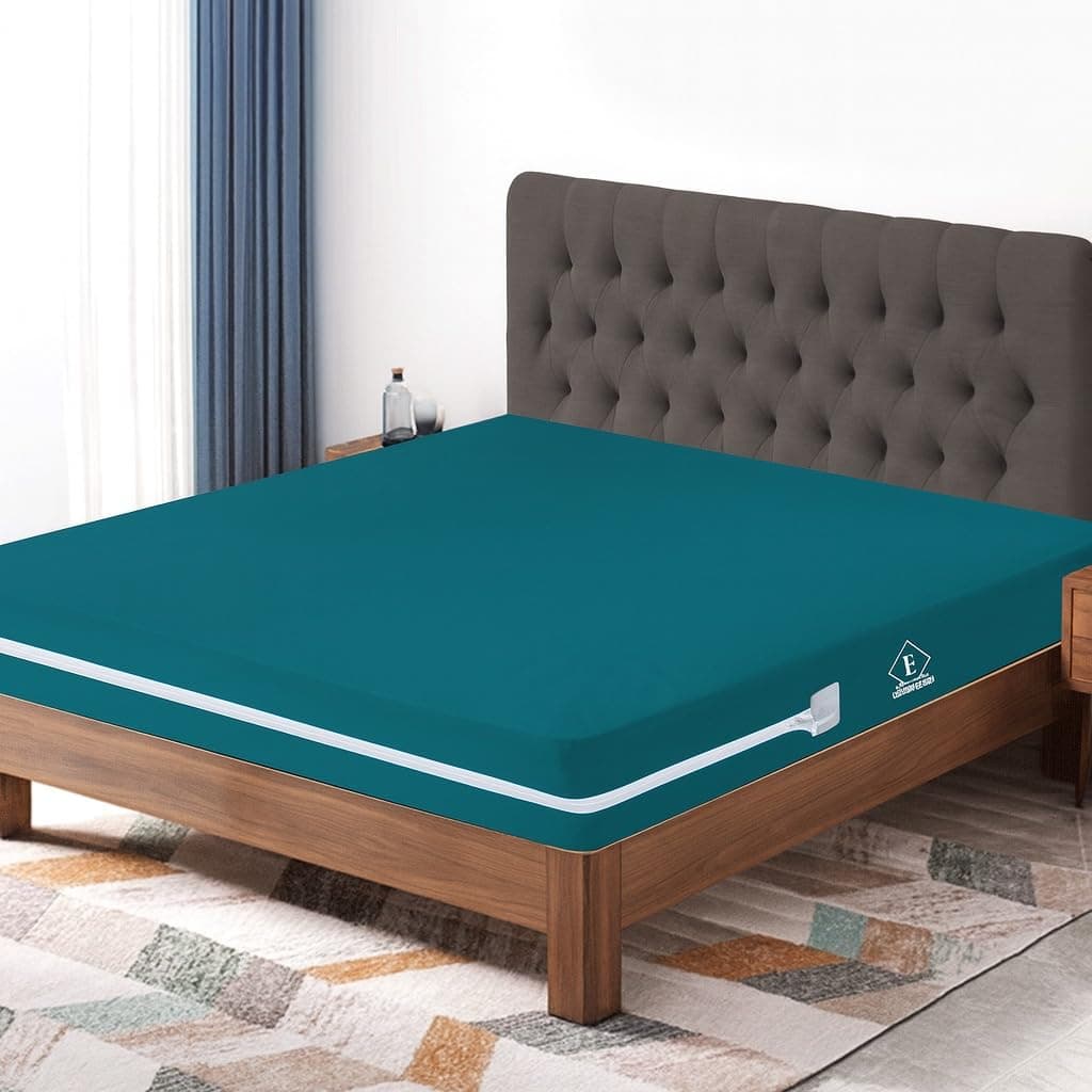 Edenwald - Rv King Size Zippered Mattress Protector 16 Inch Drop Six-Sided, 100% Waterproof Mattress Encasement, Urine and Water Absorbent Mattress Cover (Teal Green)