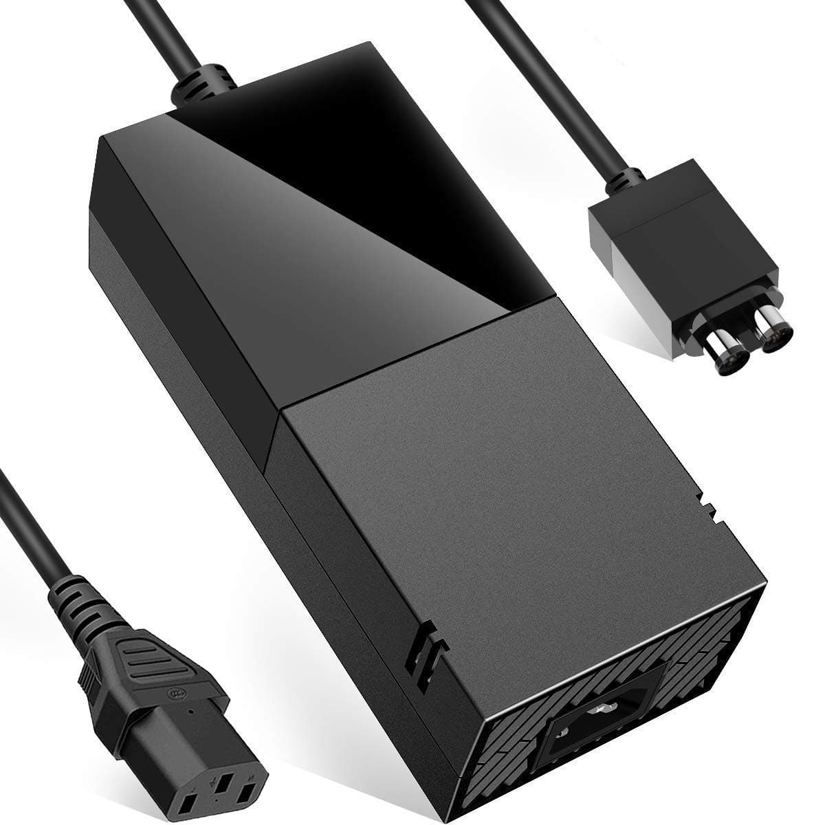 Power Supply for Xbox One, AC Adapter Cable Replacement Kit for Xbox One Console Games, Auto Voltage 100-240V (Brick+2*Cable)
